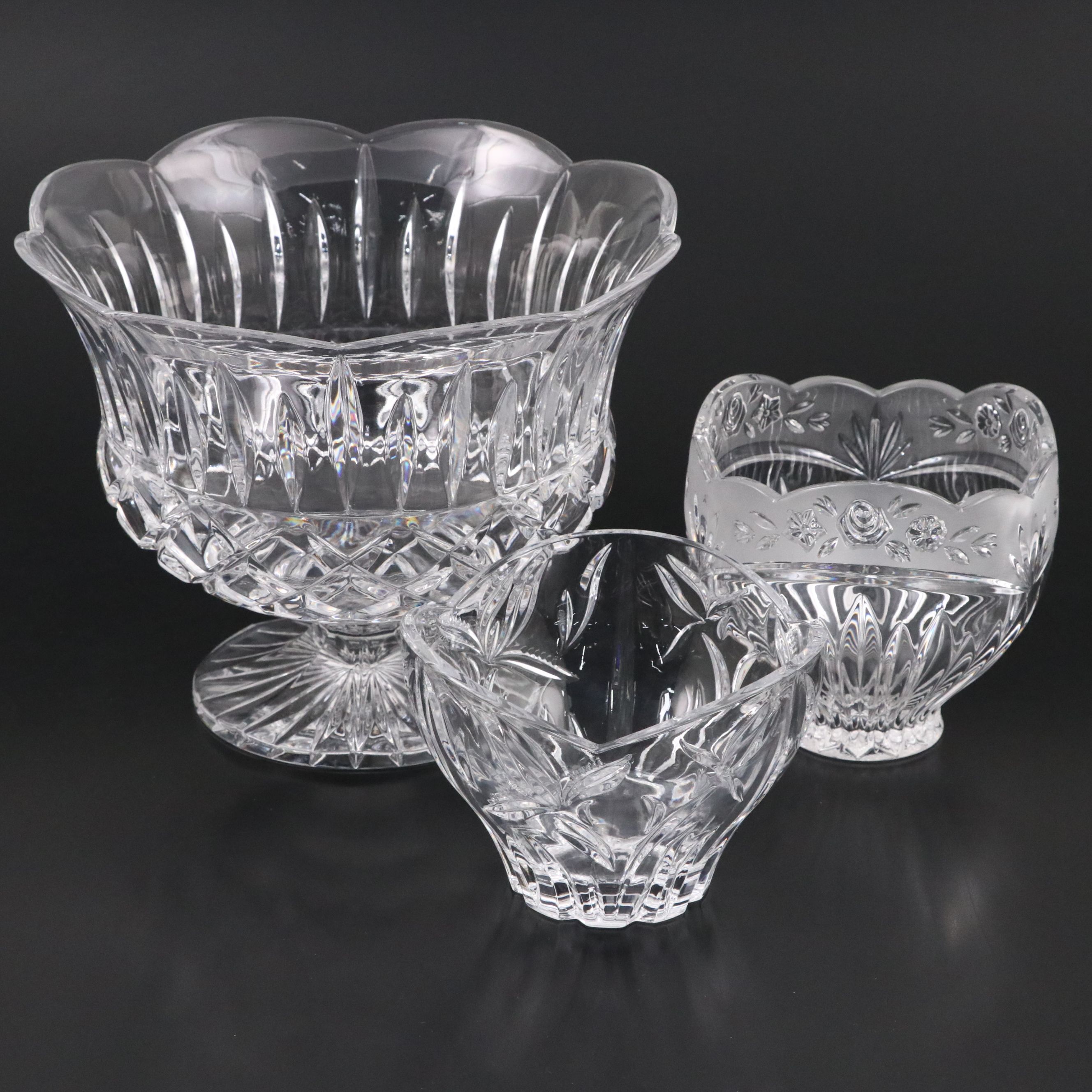 Gorham Style Pedestal Bowl with Lobed Bowl and Oneida Style Rose Bowl