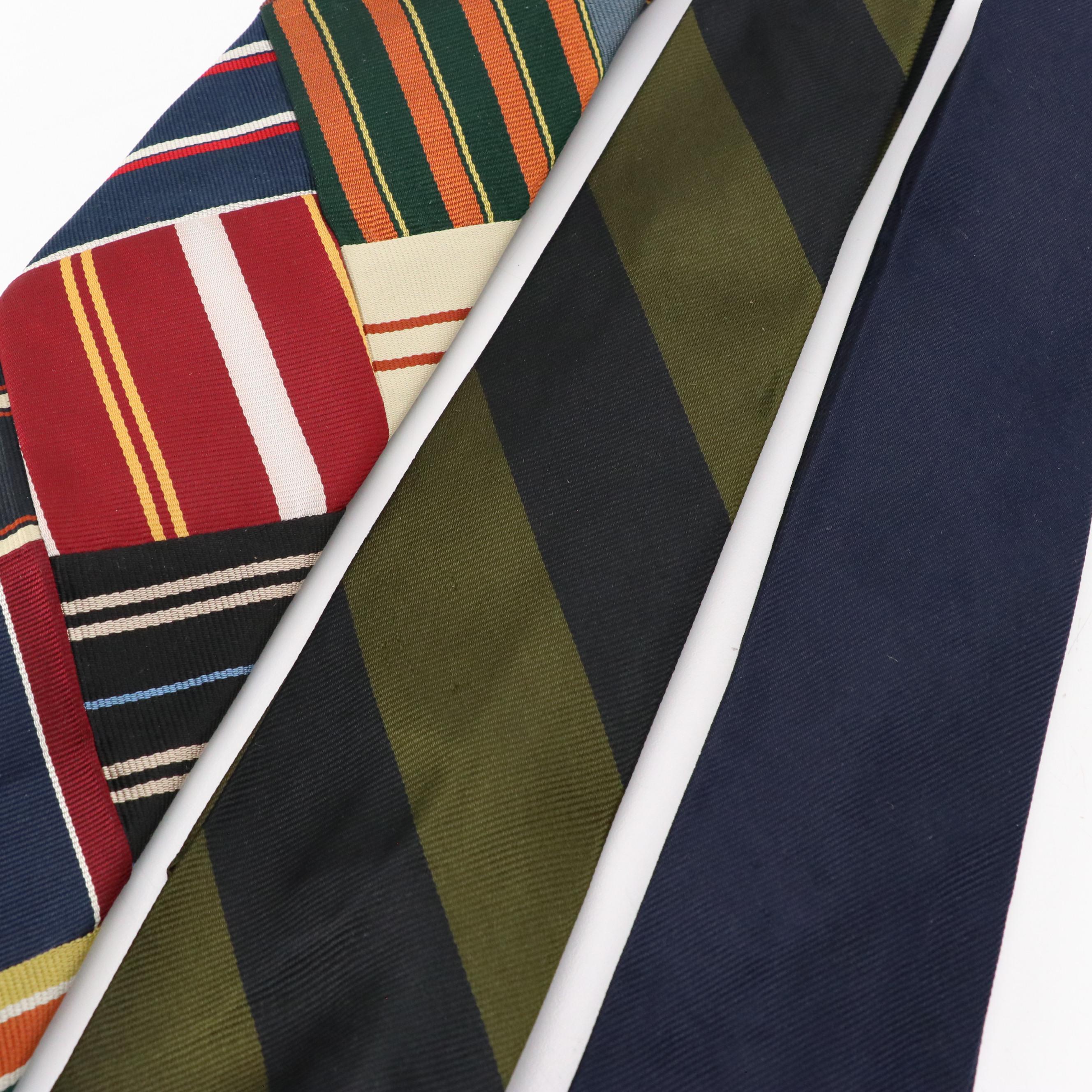 Collection of Patterned Neckties Featuring Calvin Klein, Brooks Brothers, More