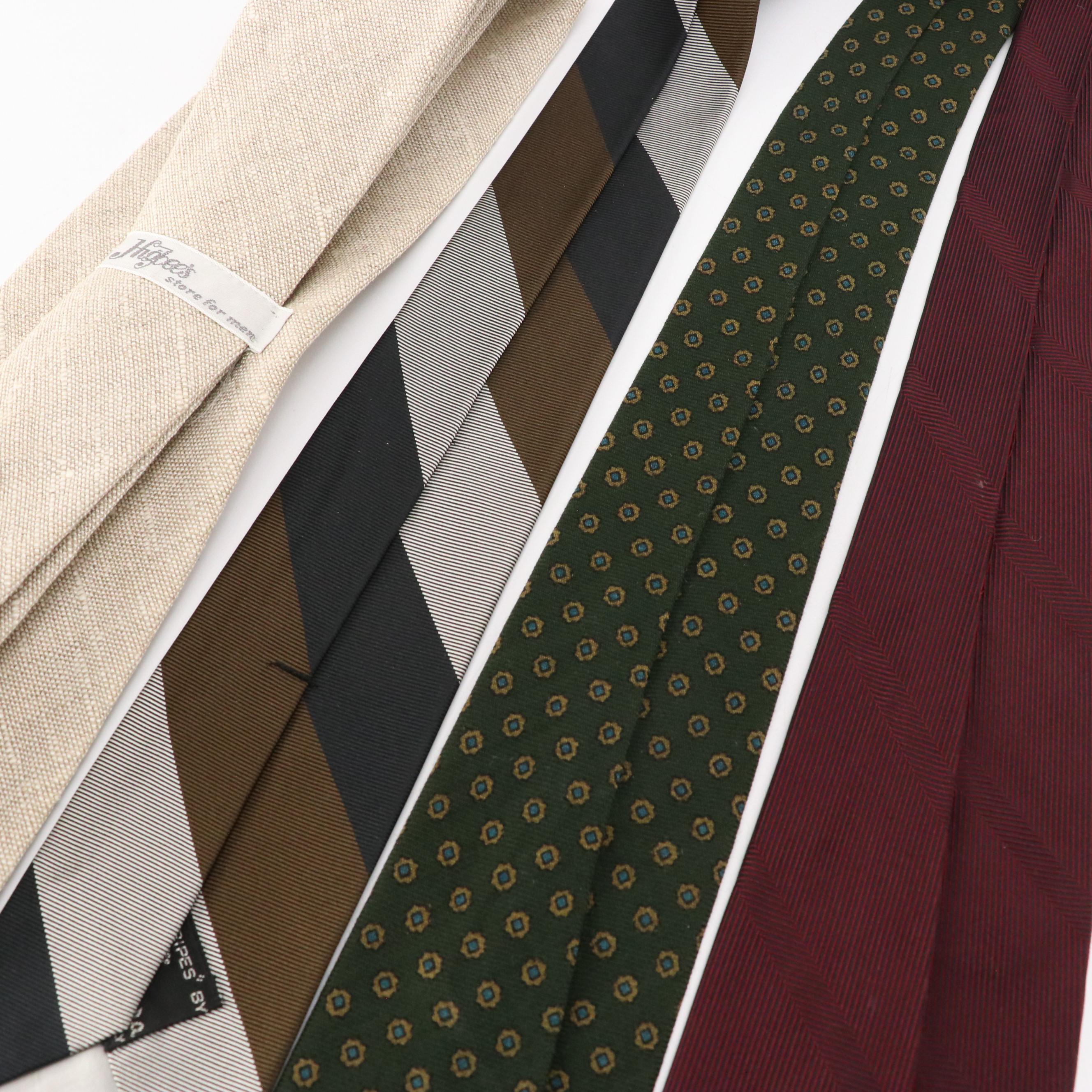 Collection of Patterned Neckties Featuring Calvin Klein, Brooks Brothers, More