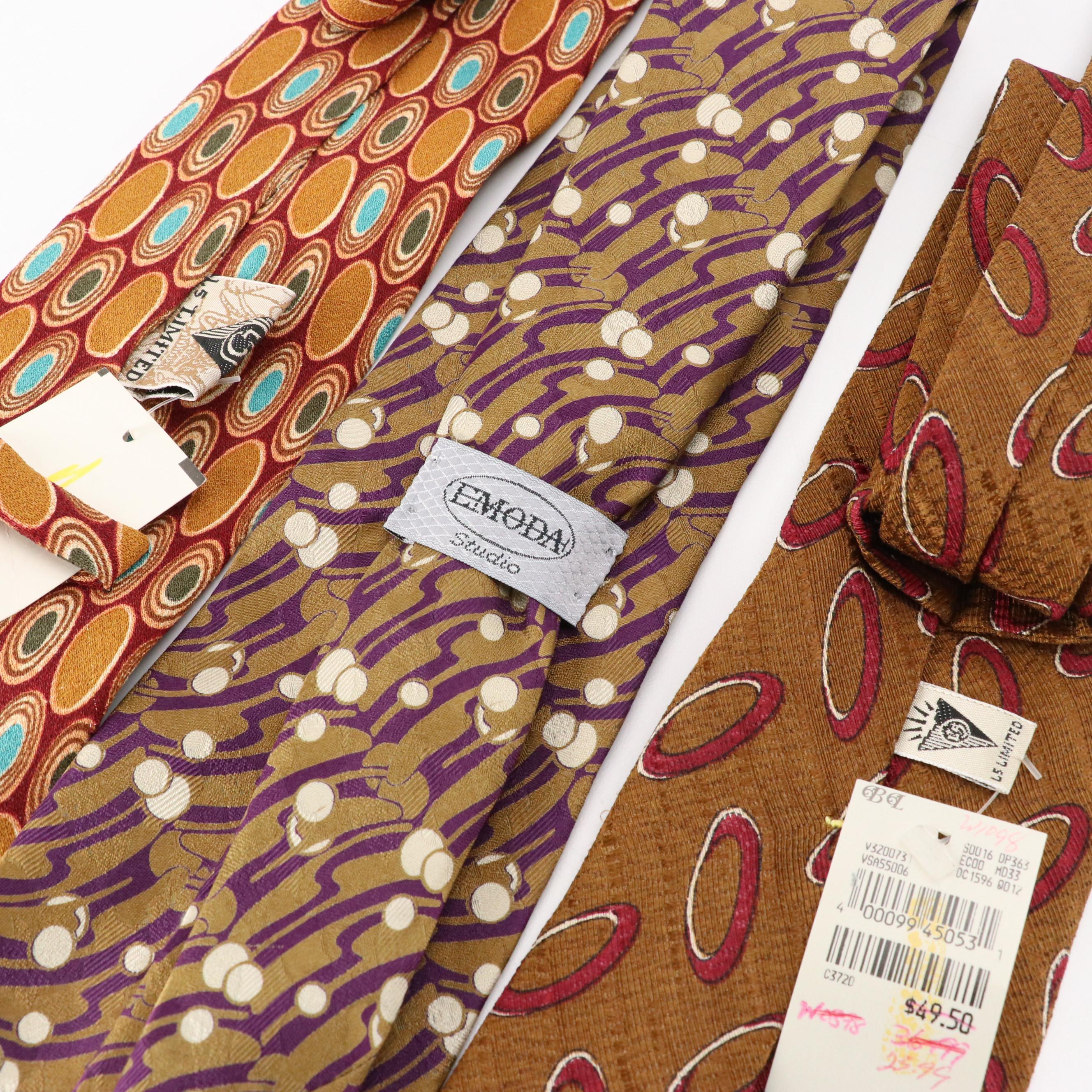 Collection of Patterned Neckties Featuring Calvin Klein, Brooks Brothers, More