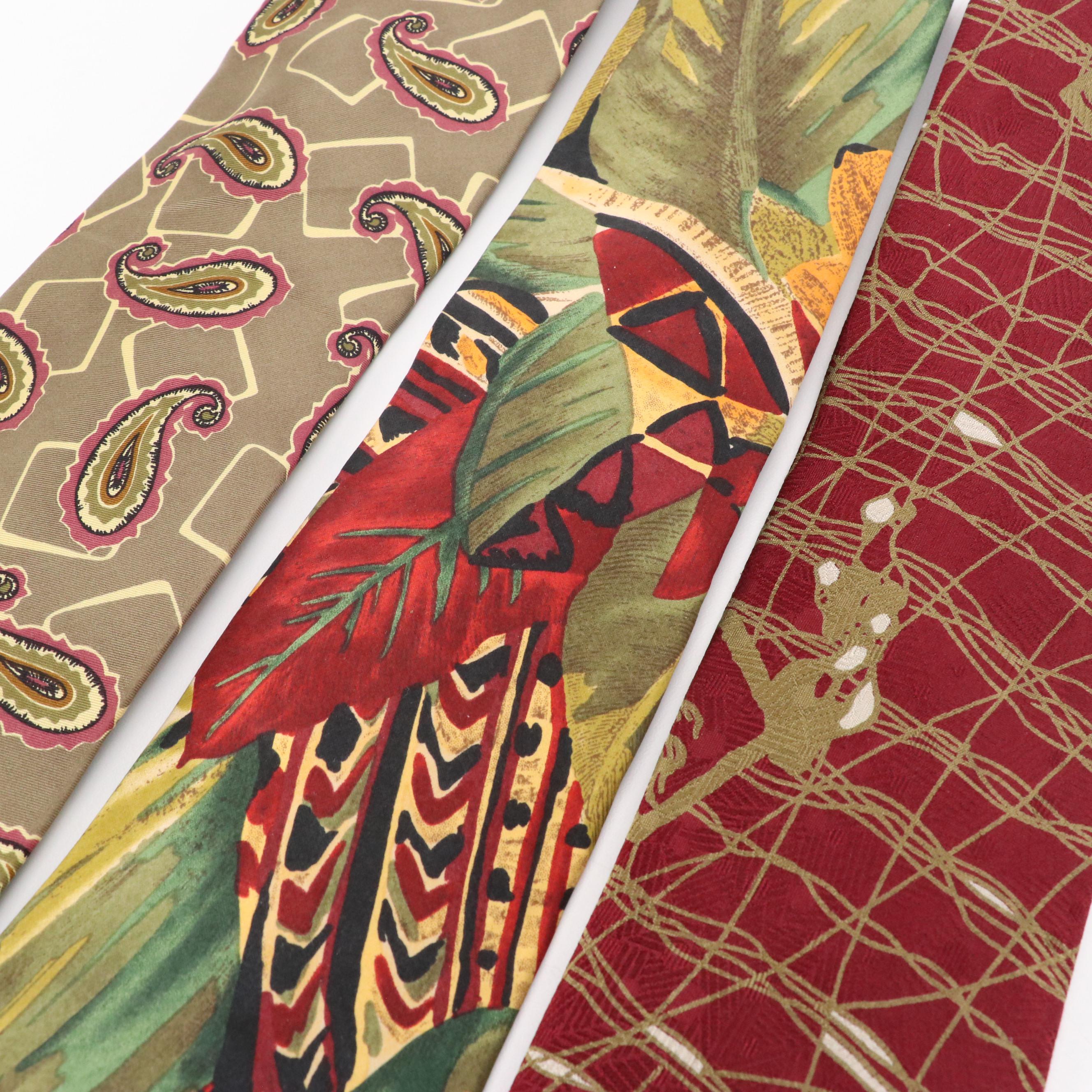 Collection of Patterned Neckties Featuring Calvin Klein, Brooks Brothers, More