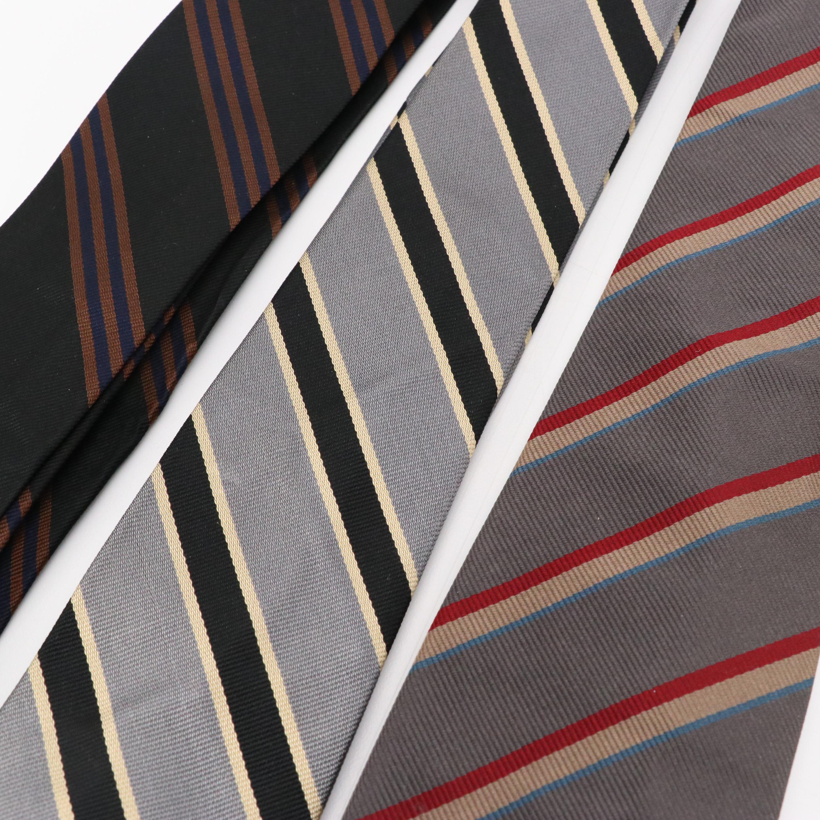 Collection of Patterned Neckties Featuring Calvin Klein, Brooks Brothers, More