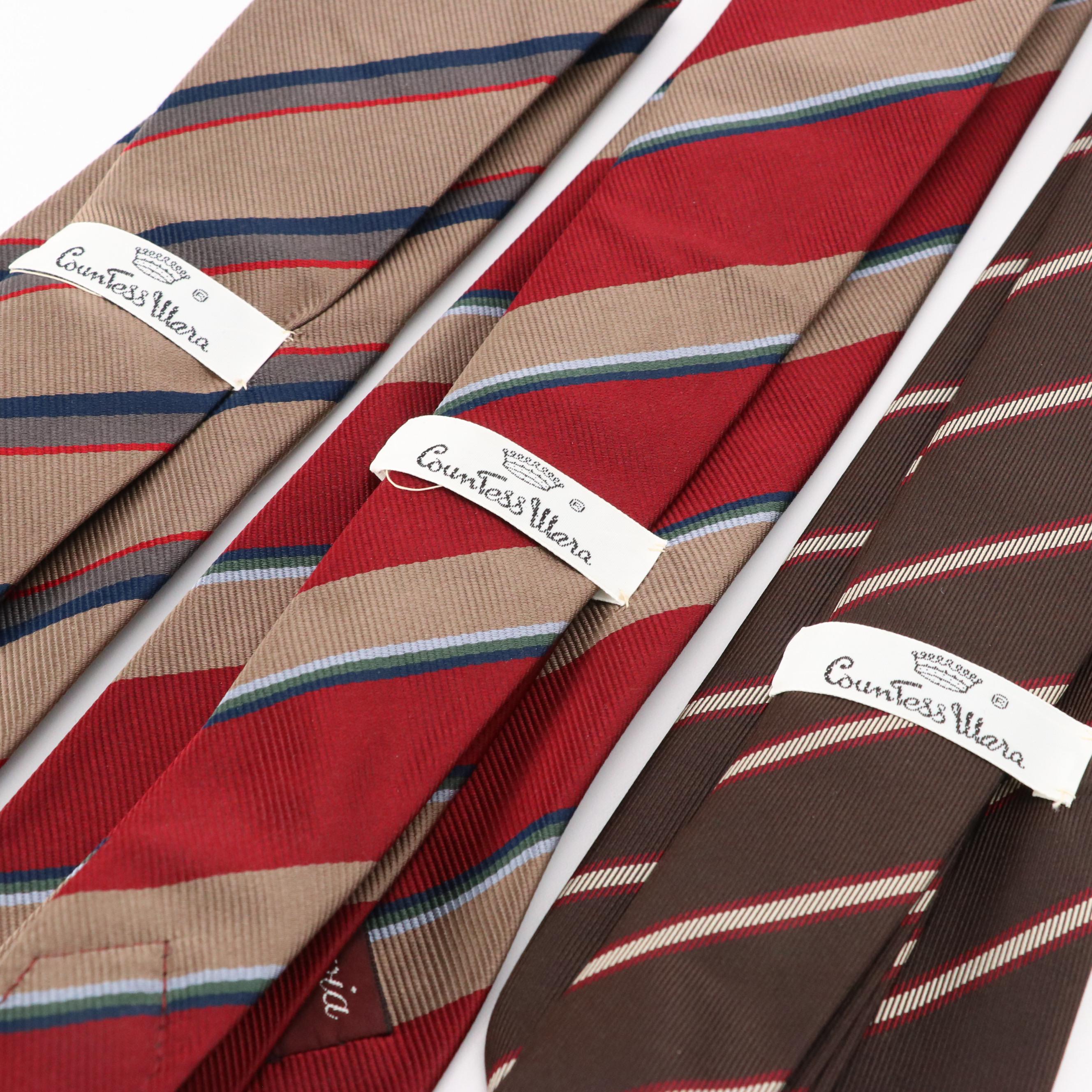 Collection of Patterned Neckties Featuring Calvin Klein, Brooks Brothers, More