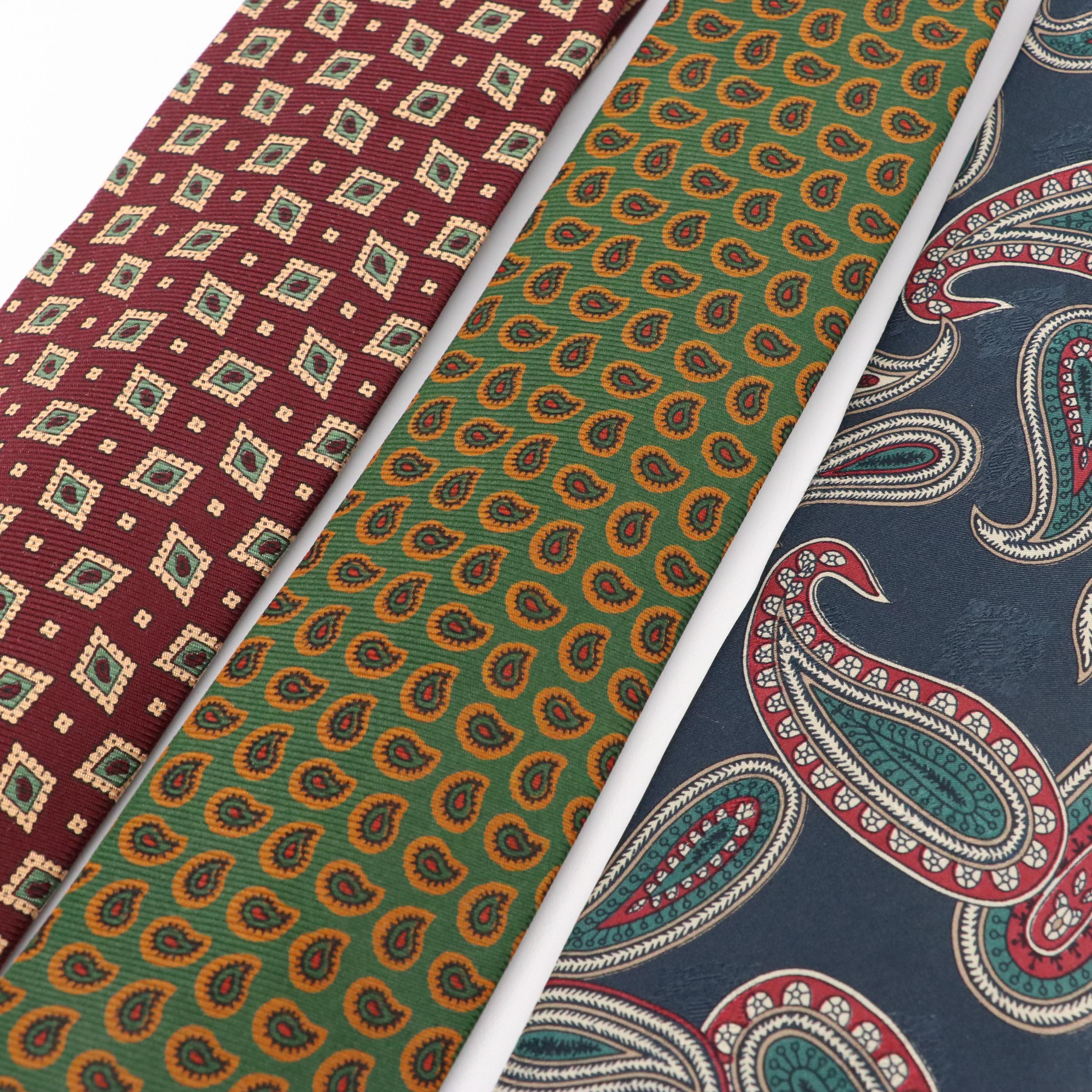 Collection of Patterned Neckties Featuring Calvin Klein, Brooks Brothers, More