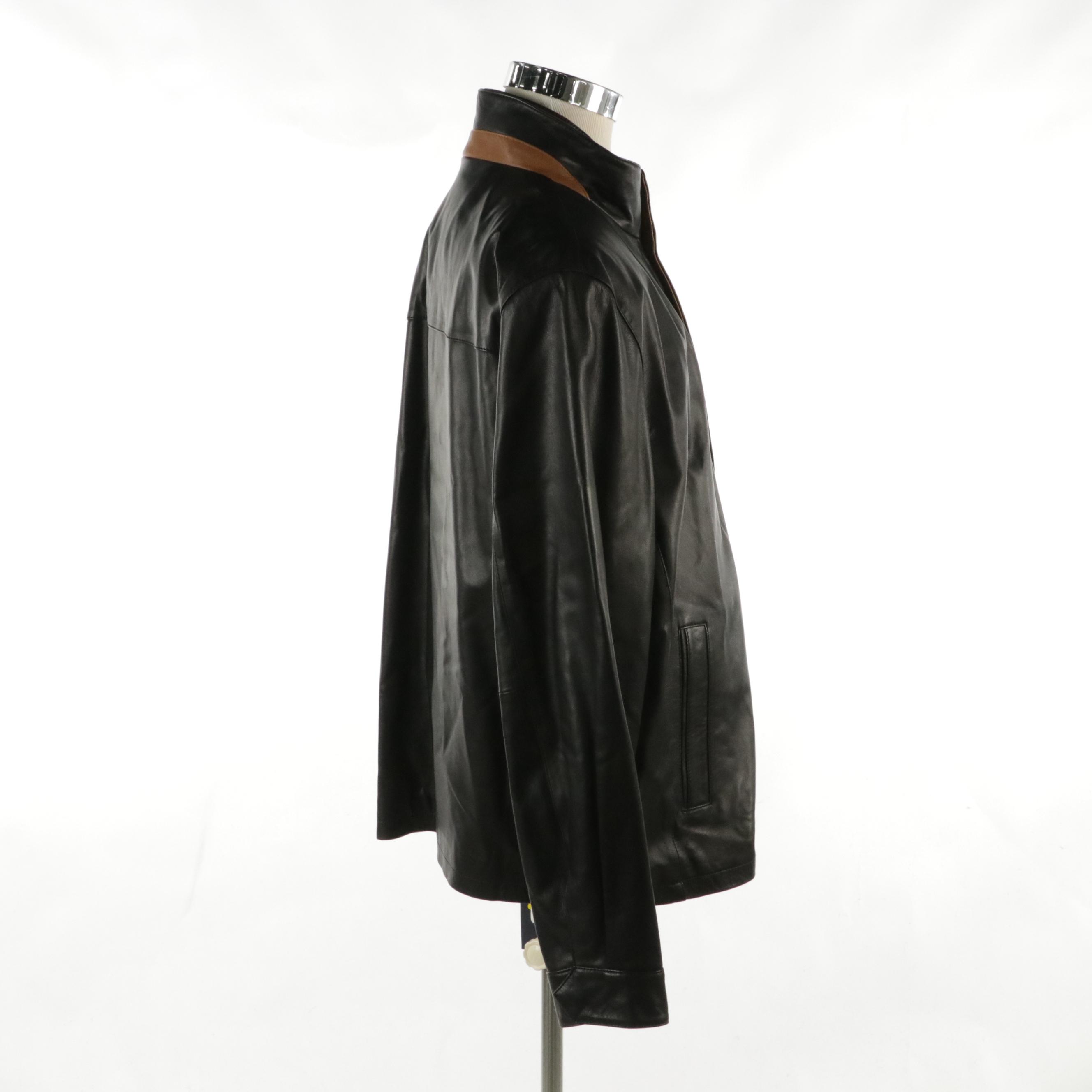 Men's Cremieux Lambskin Leather Jacket with Tags