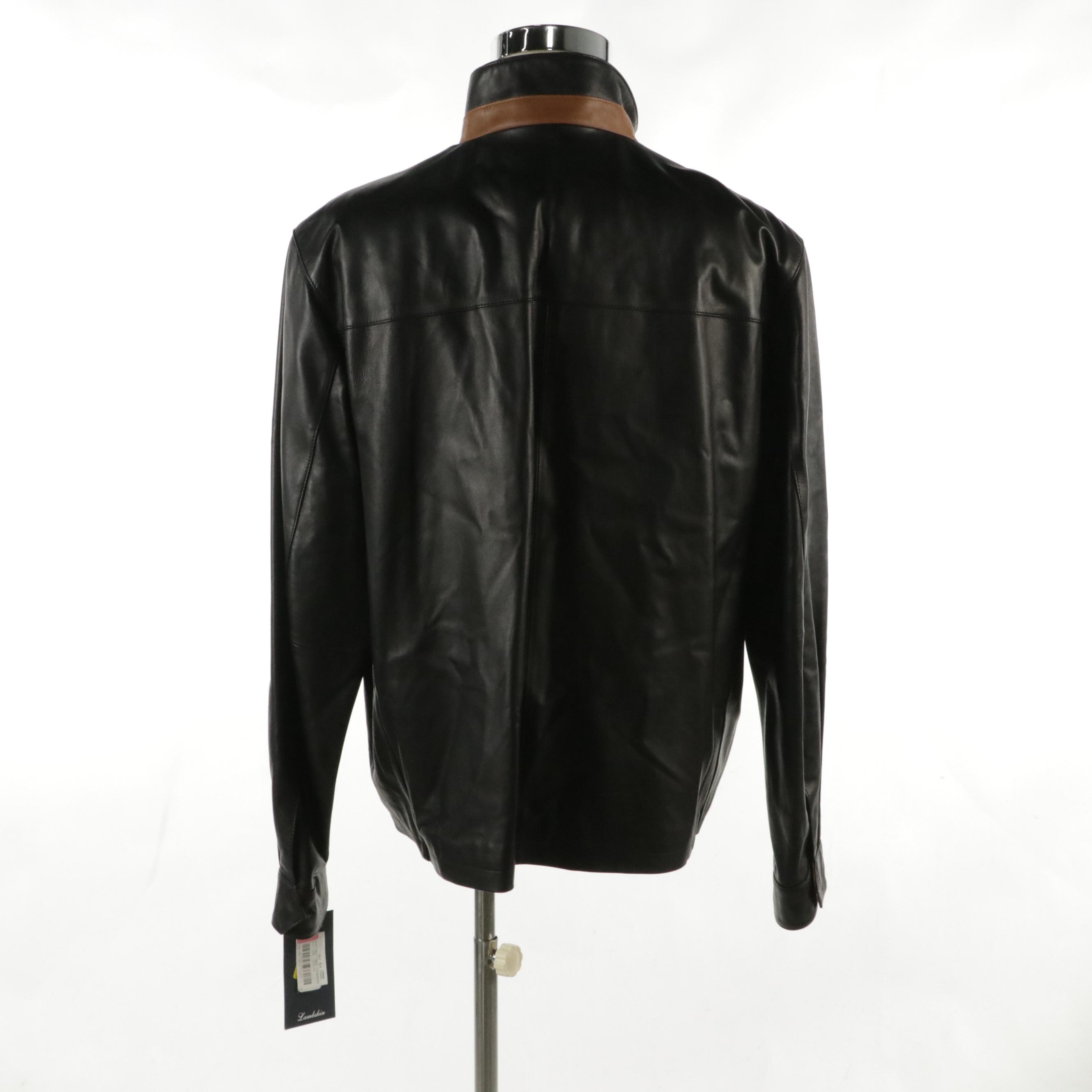 Men's Cremieux Lambskin Leather Jacket with Tags