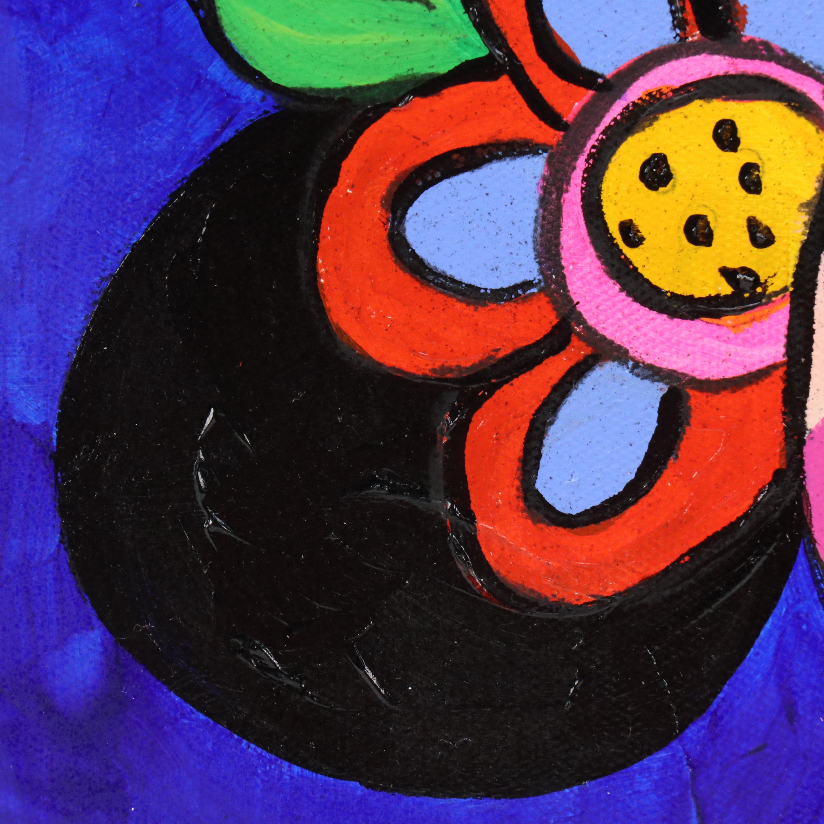 Milagros Pongo Stylized Mixed Media Portrait of Frida Kahlo "Frida (Collection)"