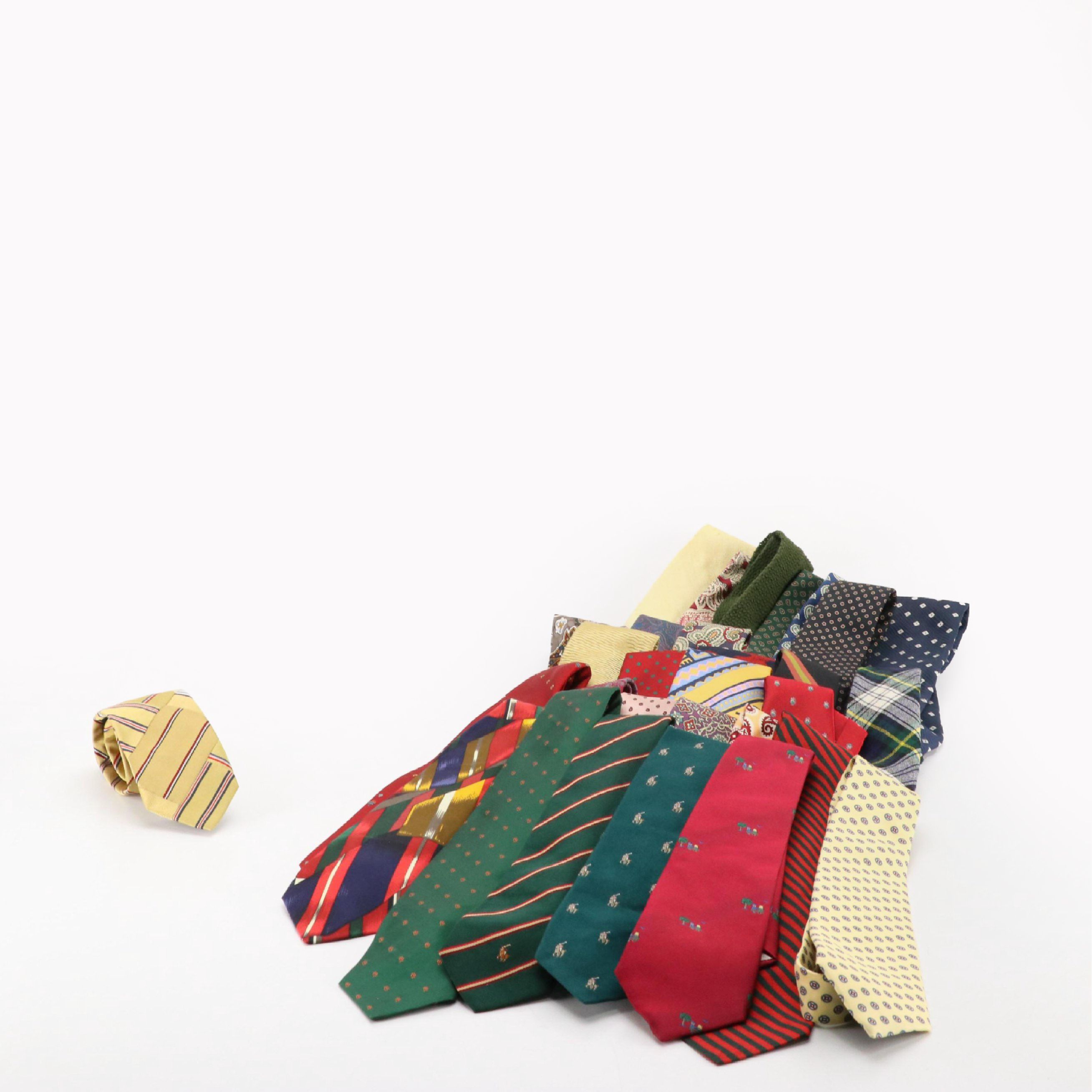 Men's Assorted Silk & Other Neckties from Polo Ralph Lauren, Guy Laroche & More