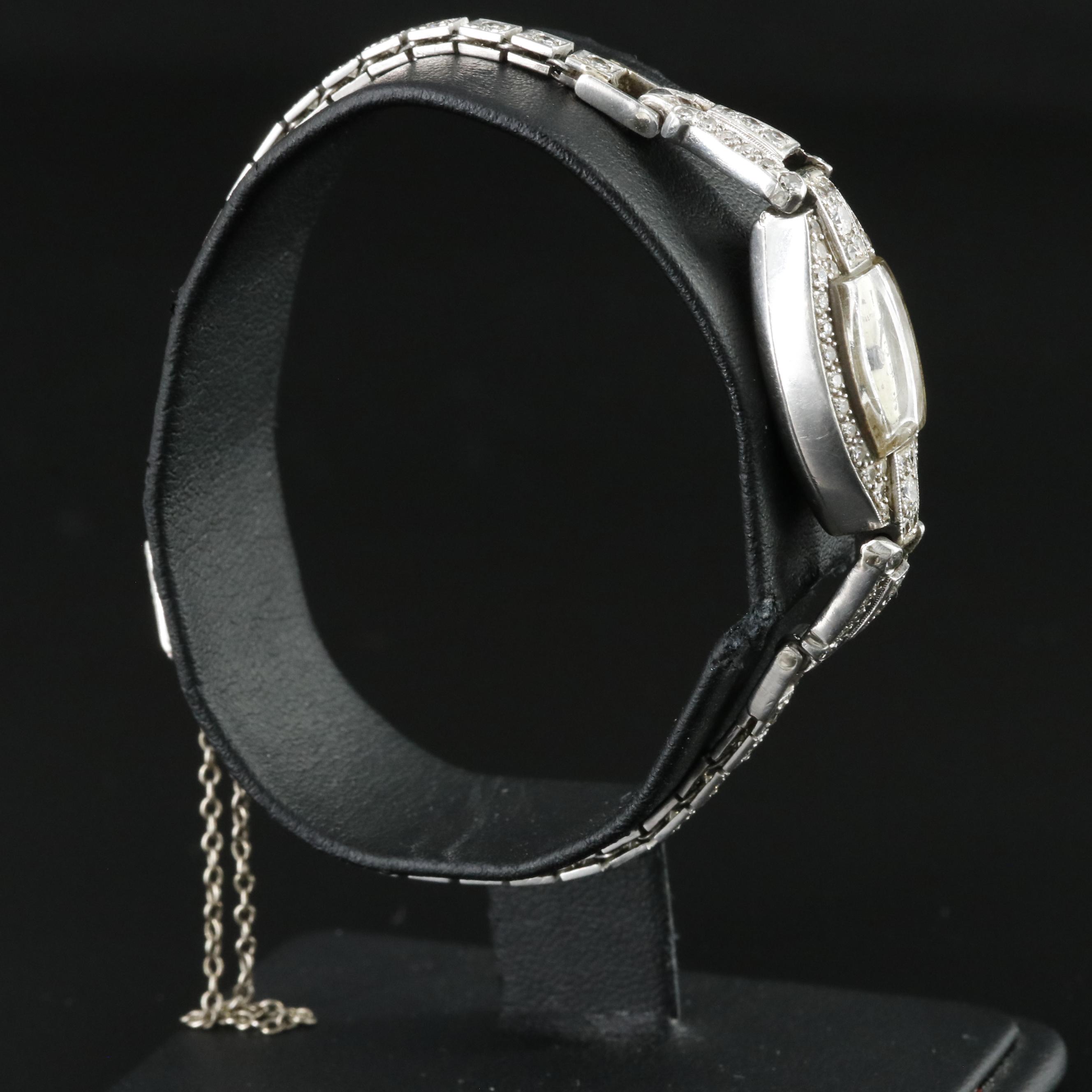 Art Deco Hamilton Platinum & Diamond Cocktail Watch