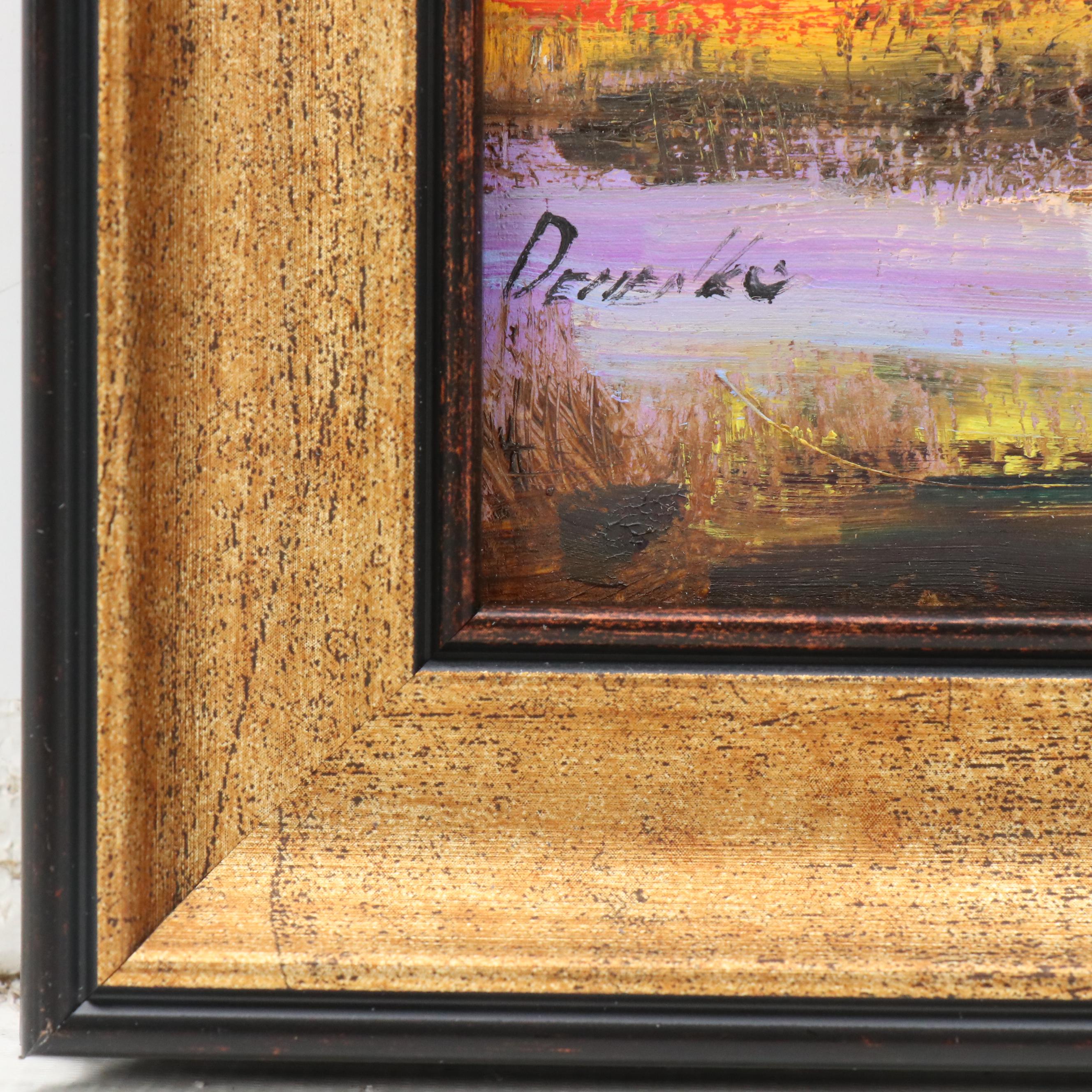 Natalia Demenko Sunset Landscape Oil Painting, 21st Century