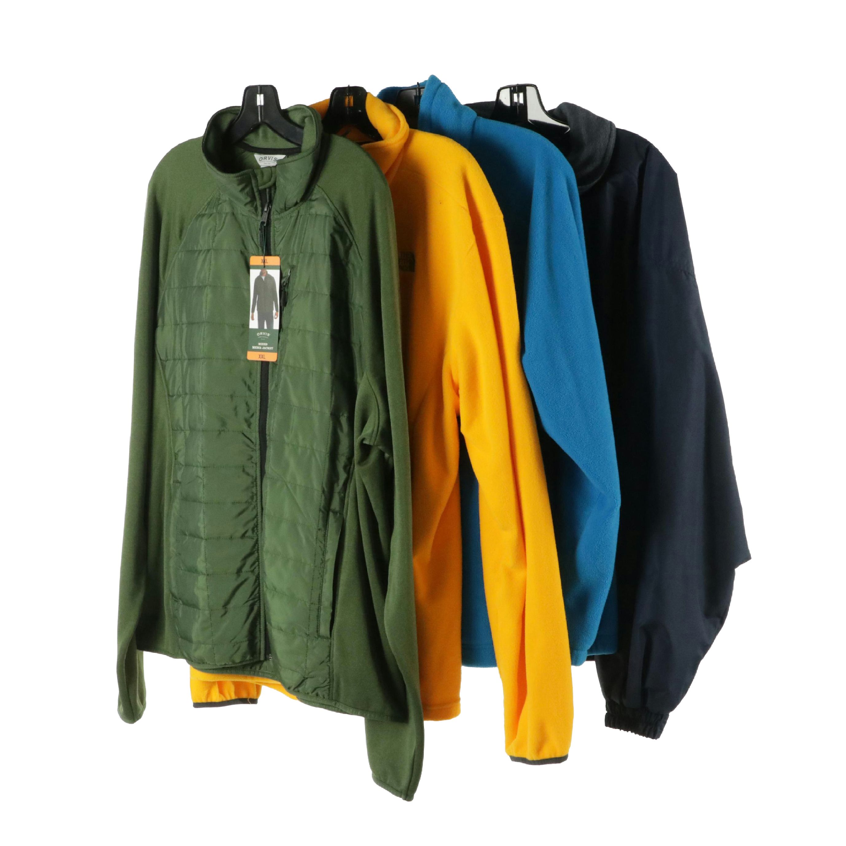 The North Face and Columbia Fleece Jackets and Orvis Mixed Media Zip Jacket