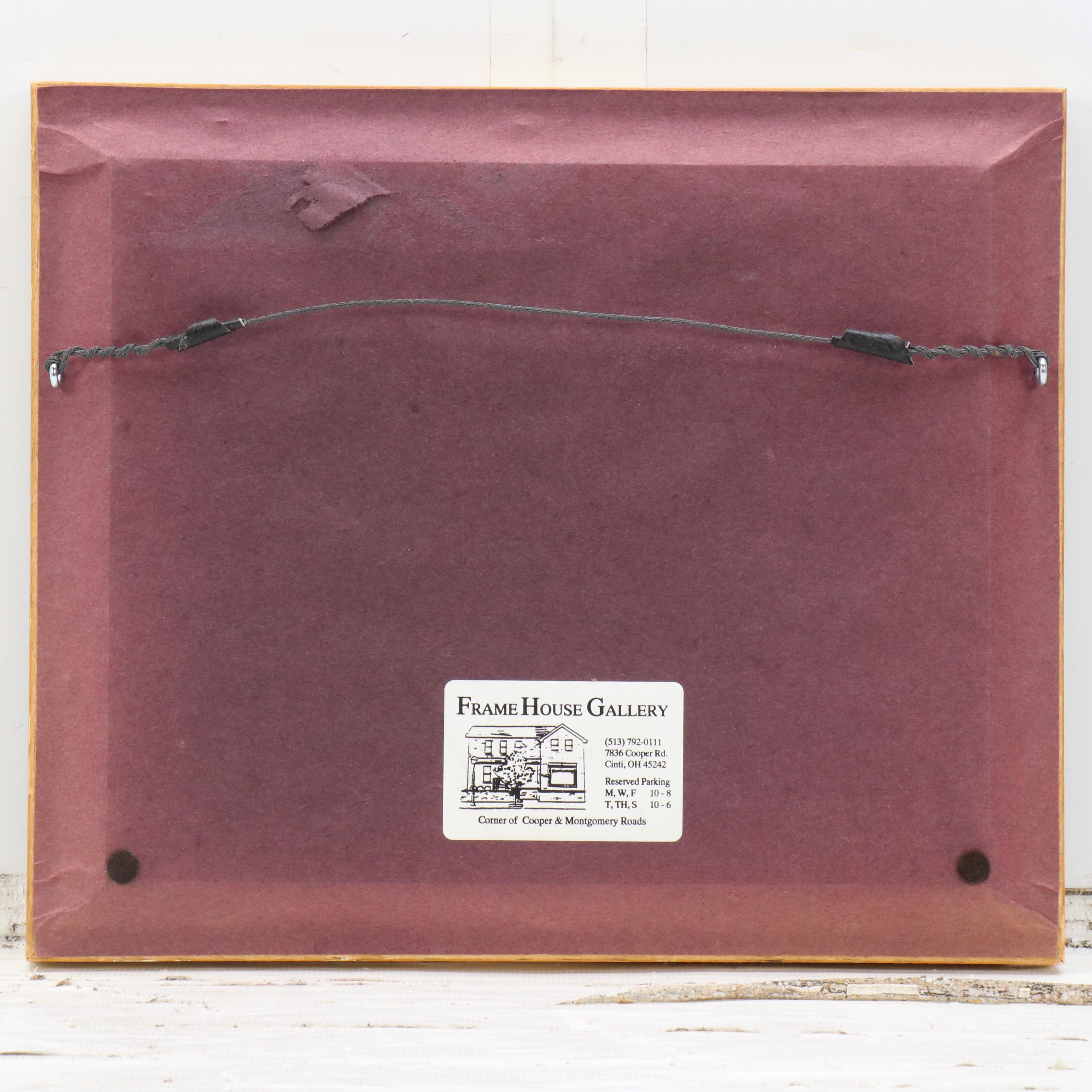 Thai Market Scene Oil Painting, Circa 1970