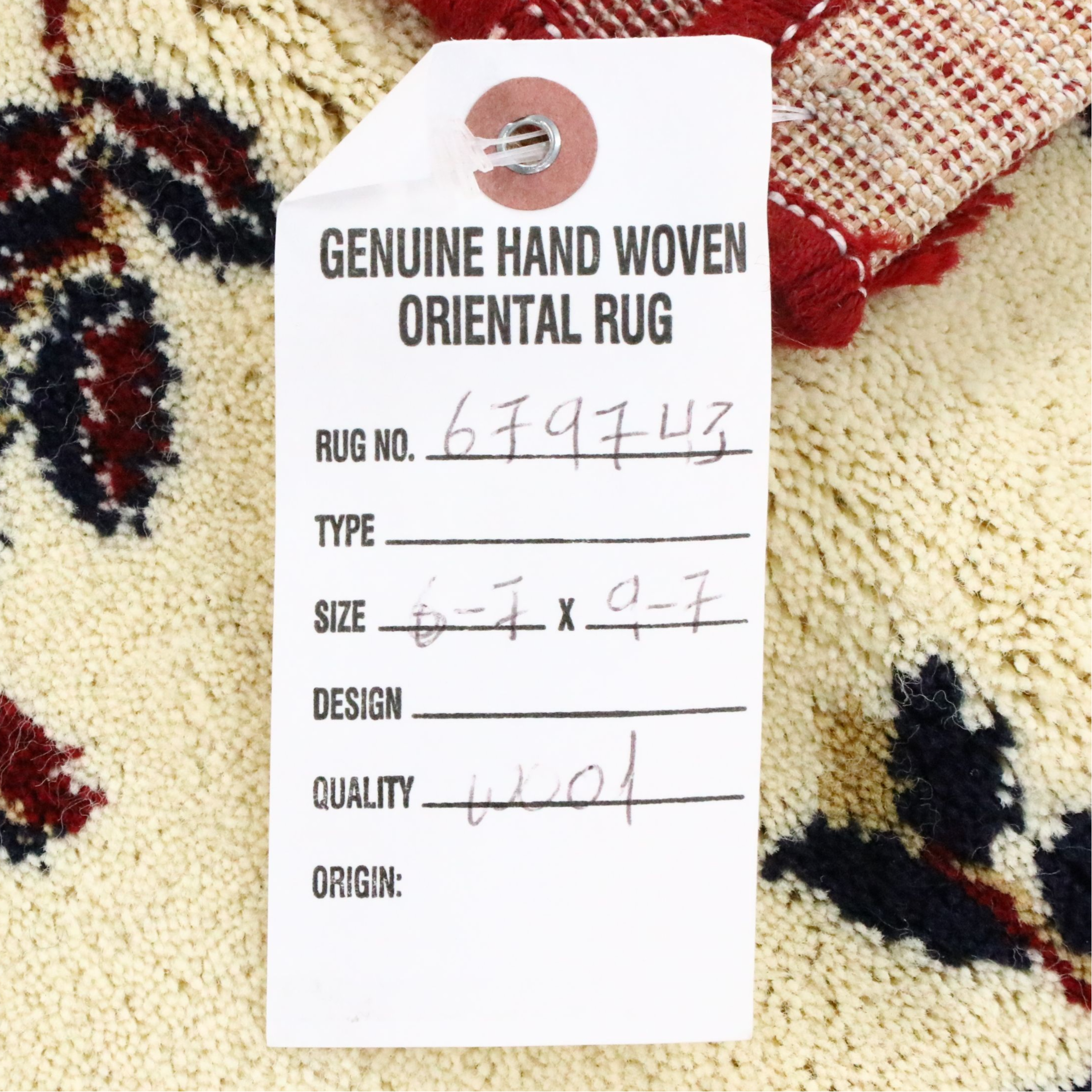 6'7 x 9'9 Machine Made Ufuk Hali Klasik "Süper Çift Mekik" Area Rug