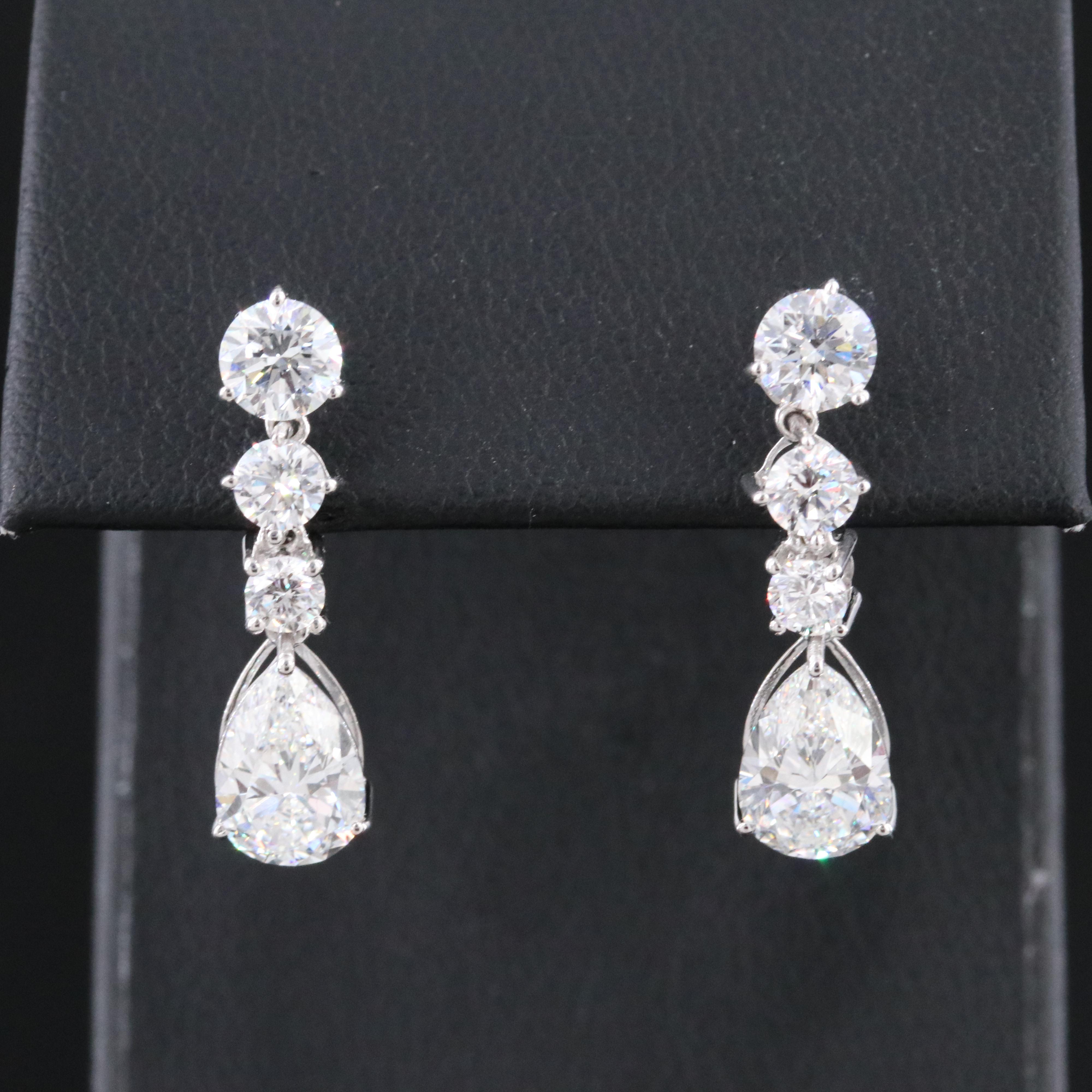 14K 3.65 CTW Lab Grown Diamond Earrings with IGI Reports