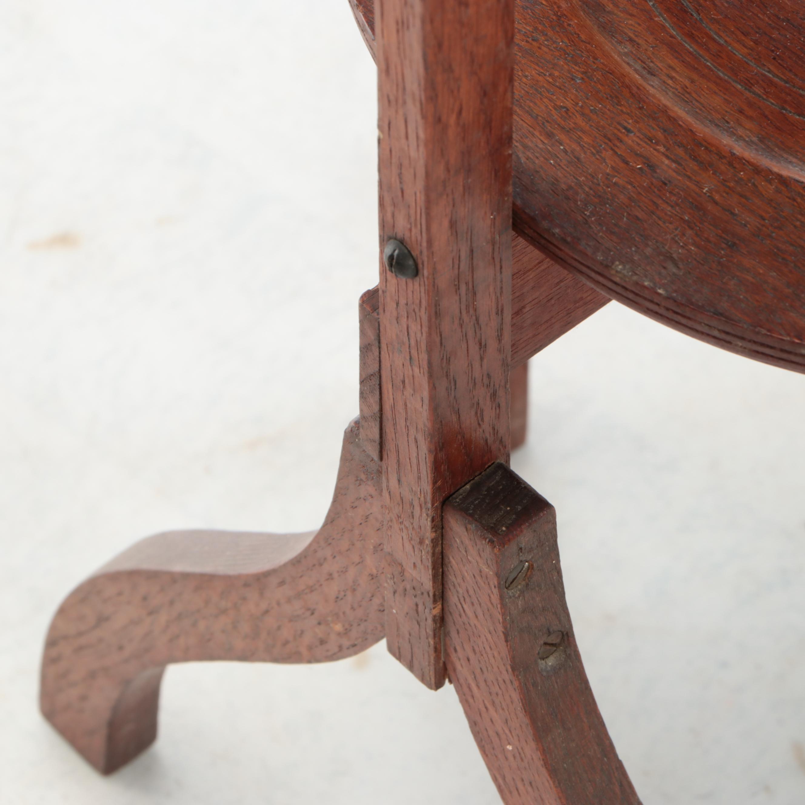 Craftsman Oak Folding Cake Stand, Early 20th Century