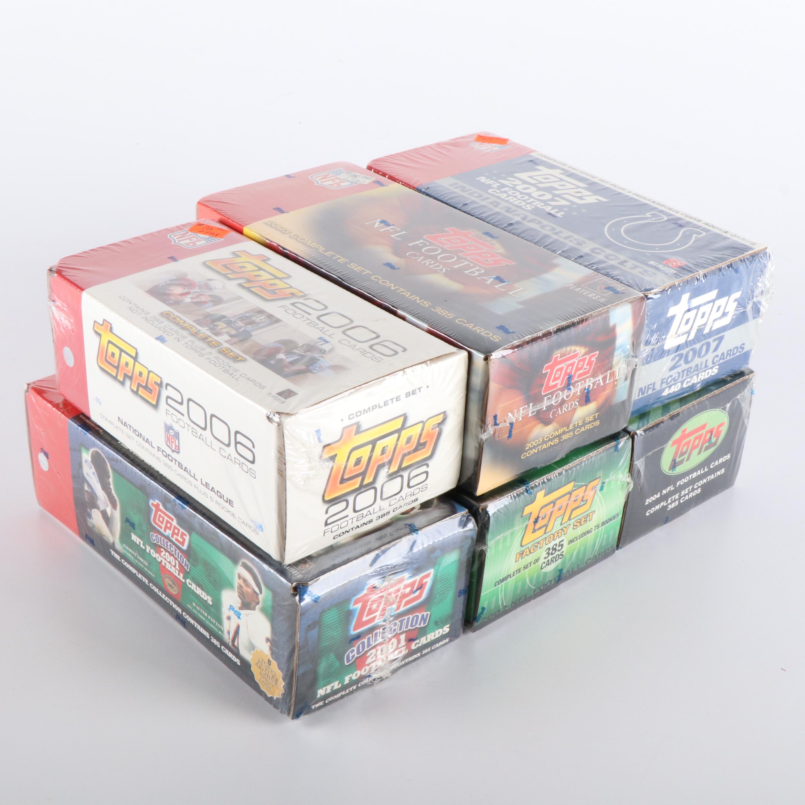 Sealed Topps Football Card Sets Featuring Tom Brady and More, 2001-2007