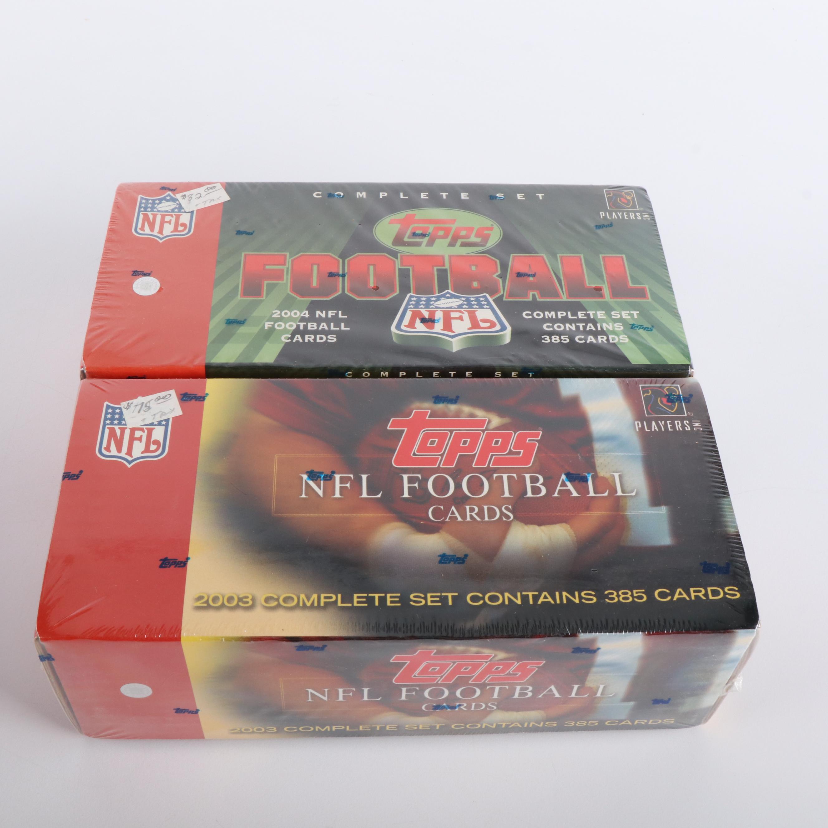 Sealed Topps Football Card Sets Featuring Tom Brady and More, 2001-2007