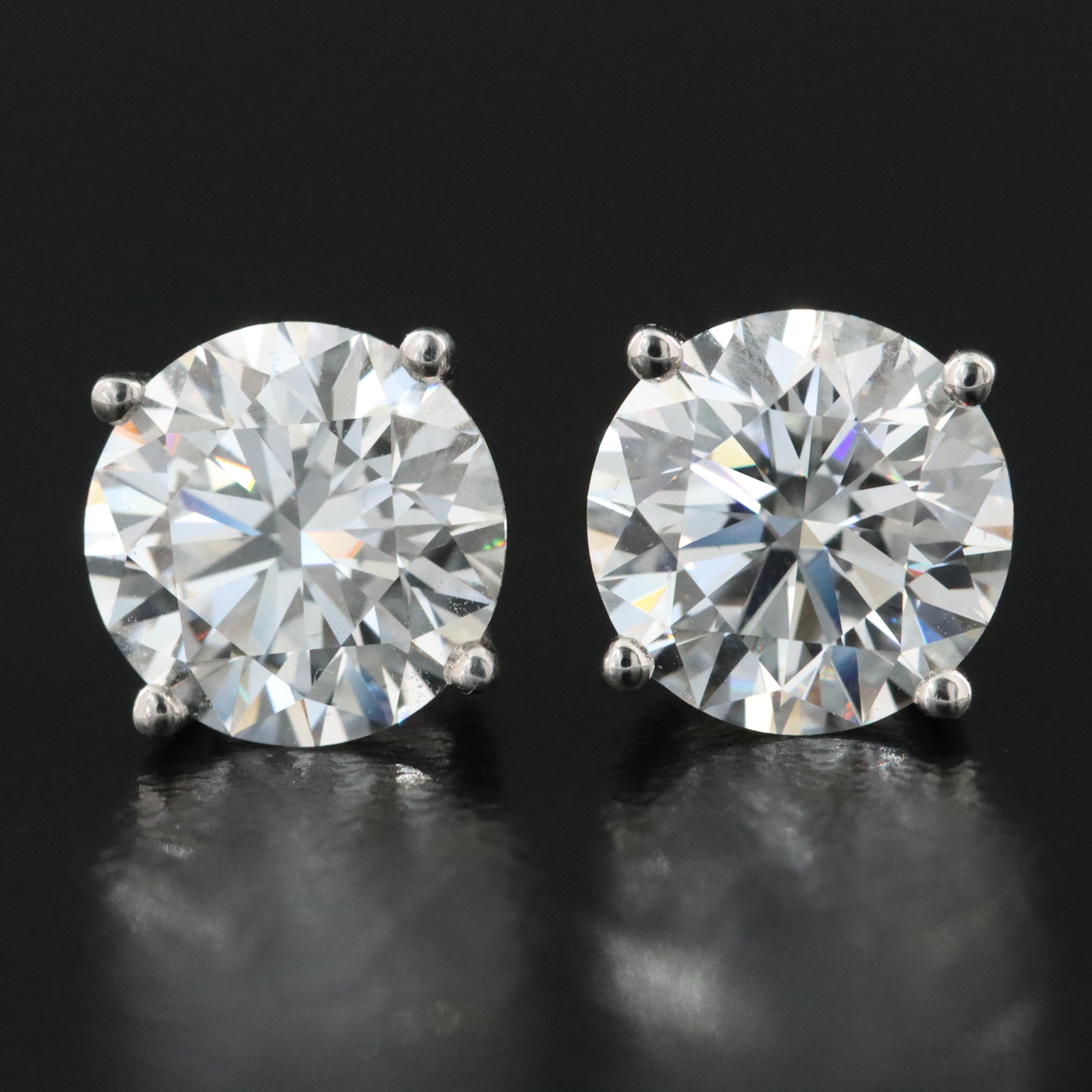 Platinum 3.46 CTW Lab Grown Diamond Stud Earrings with IGI Reports