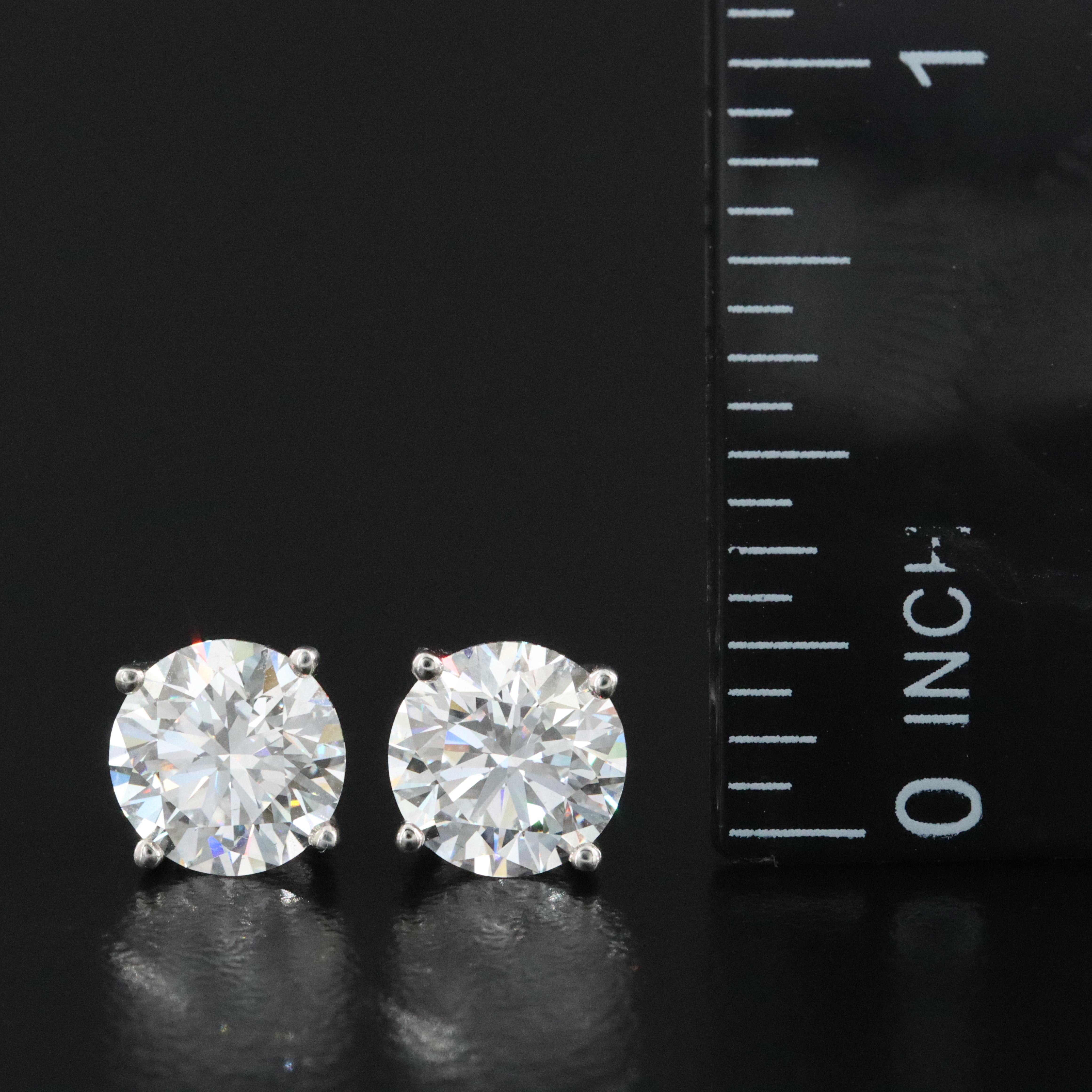 Platinum 3.46 CTW Lab Grown Diamond Stud Earrings with IGI Reports