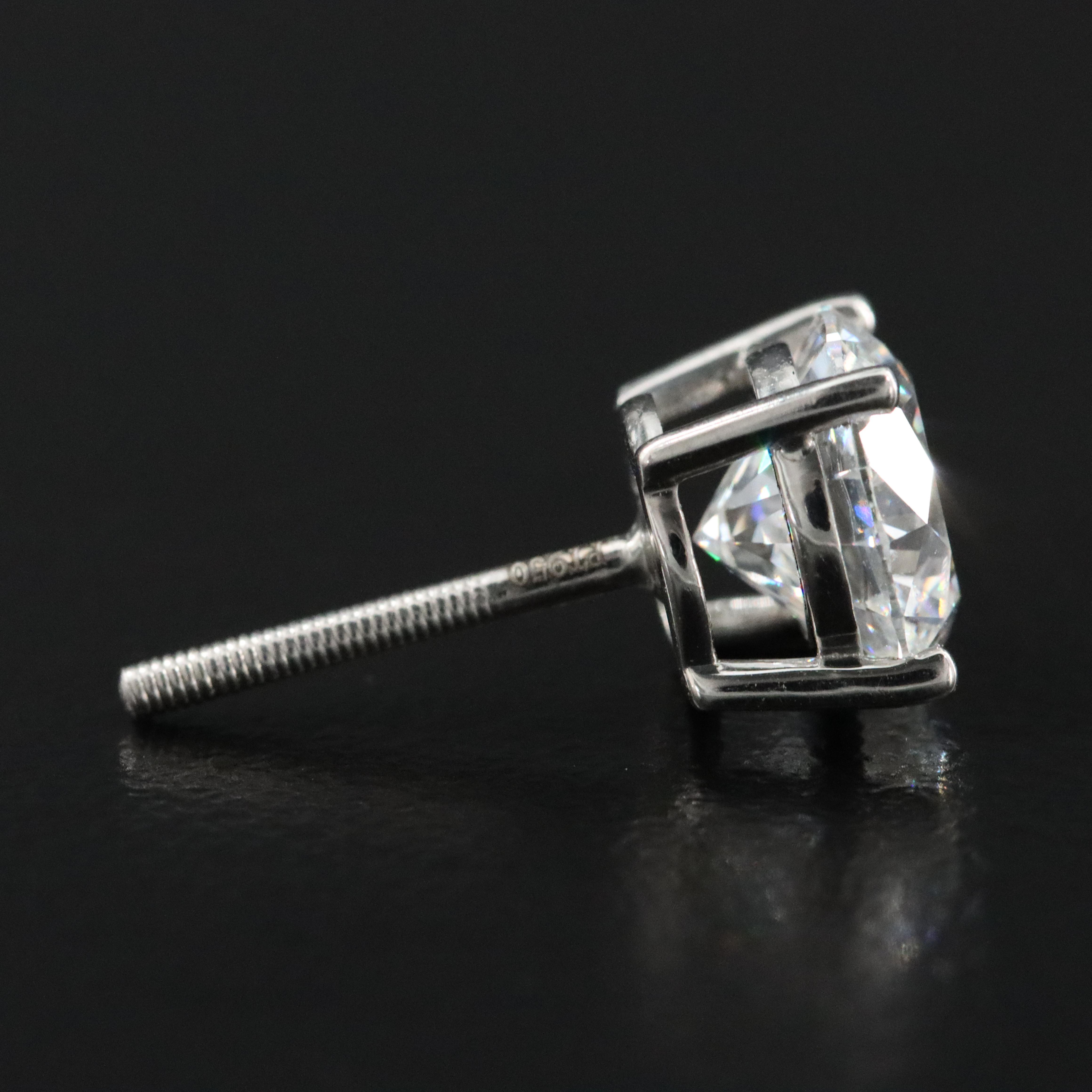 Platinum 3.46 CTW Lab Grown Diamond Stud Earrings with IGI Reports