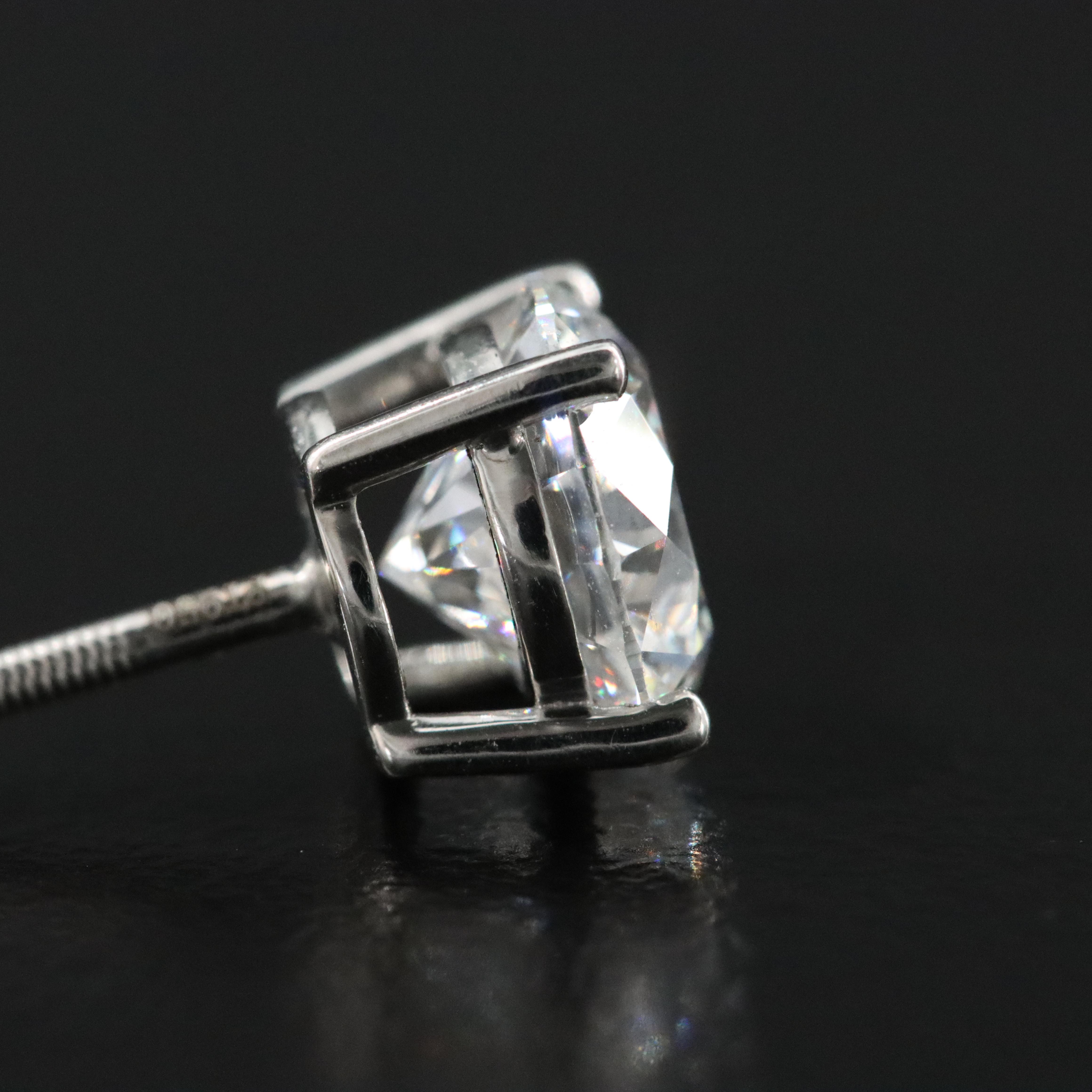 Platinum 3.46 CTW Lab Grown Diamond Stud Earrings with IGI Reports