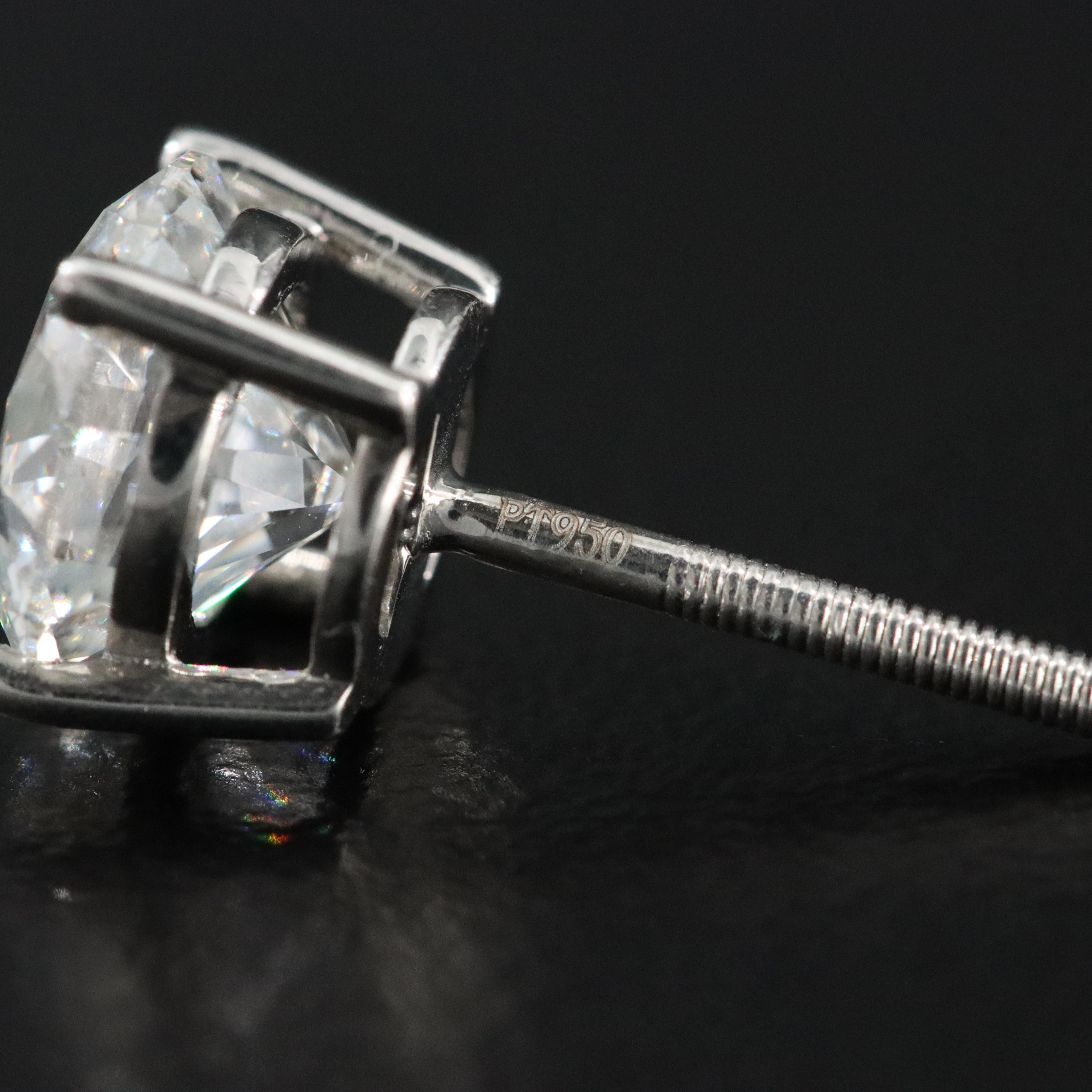 Platinum 3.46 CTW Lab Grown Diamond Stud Earrings with IGI Reports