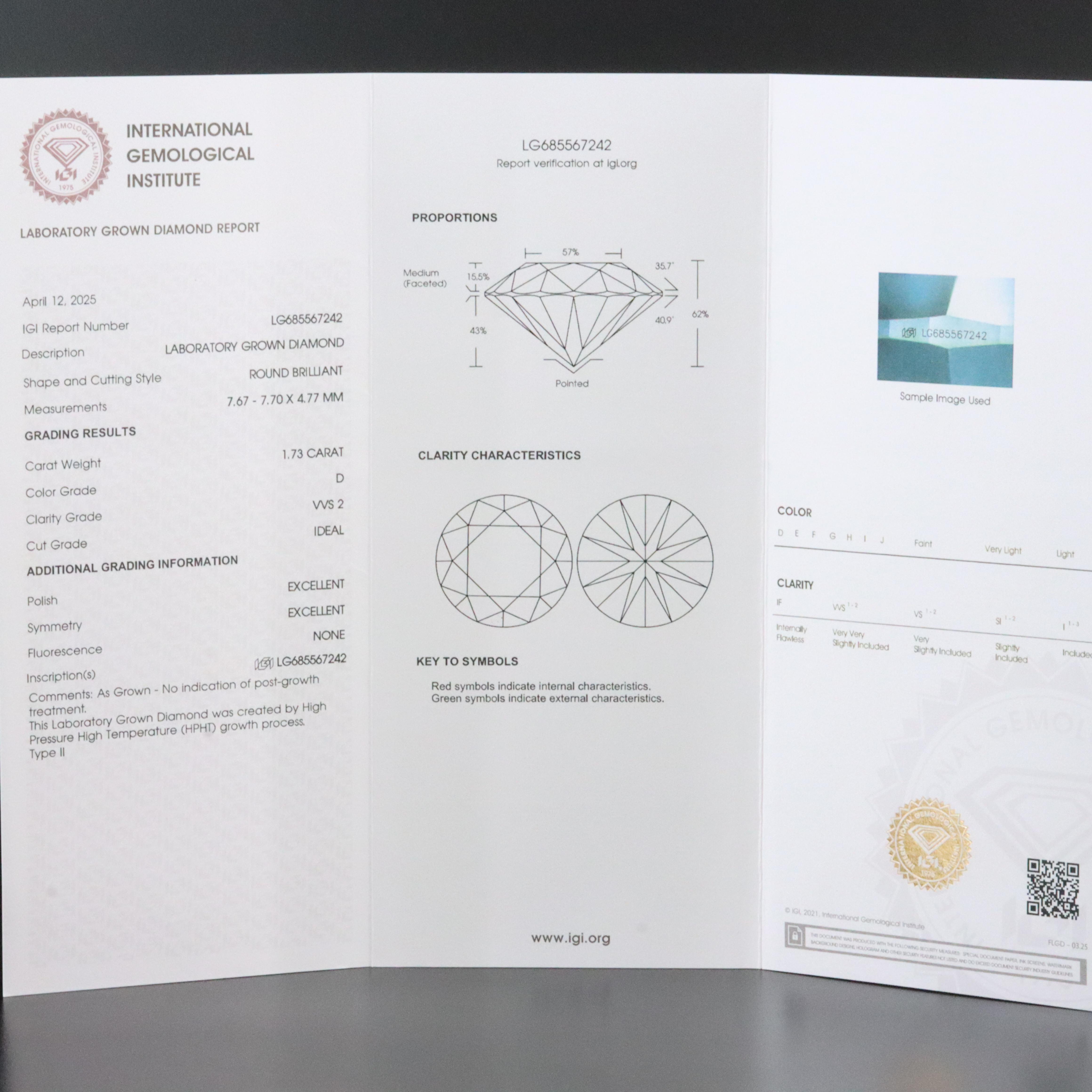 Platinum 3.46 CTW Lab Grown Diamond Stud Earrings with IGI Reports