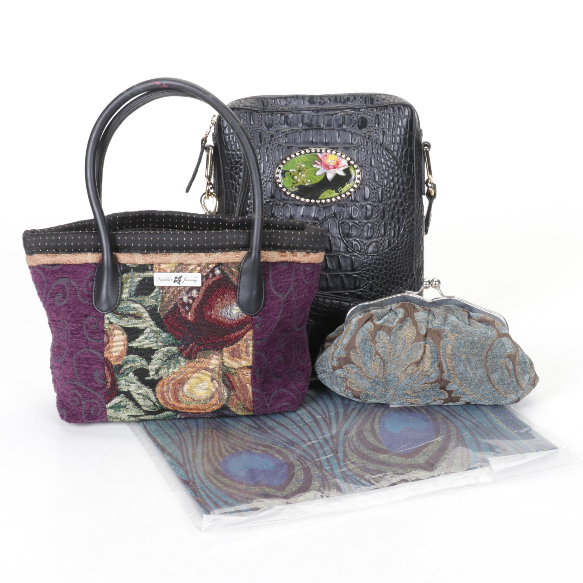 Debbie Brooks Embossed Leather Satchel, Isabella's Journey Tapestry Bag and More