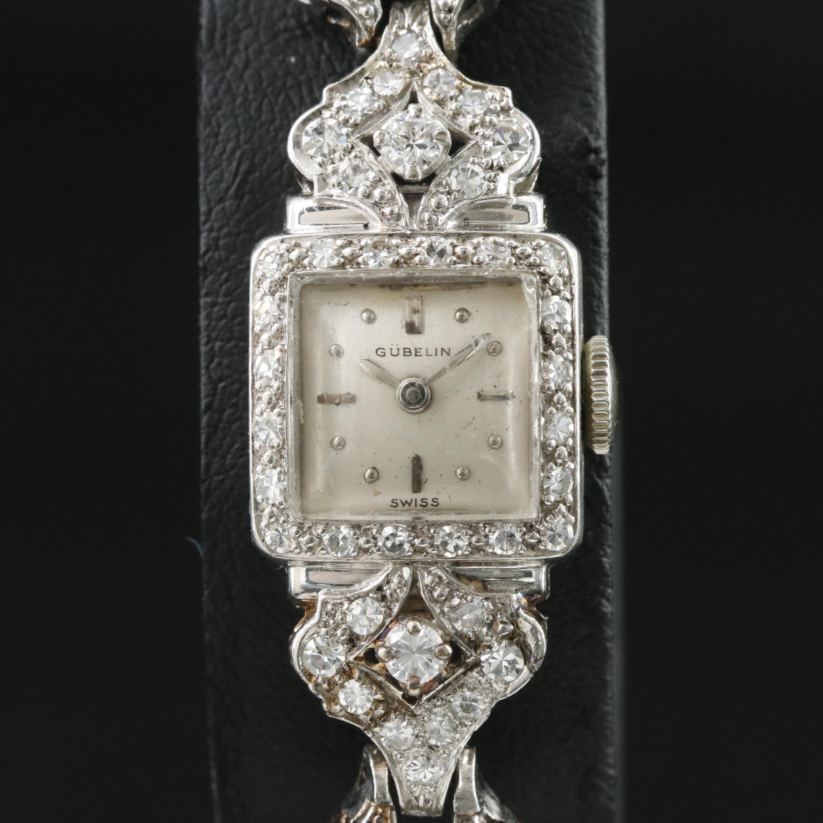 Gübelin Palladium & Diamond Vintage Cocktail Watch