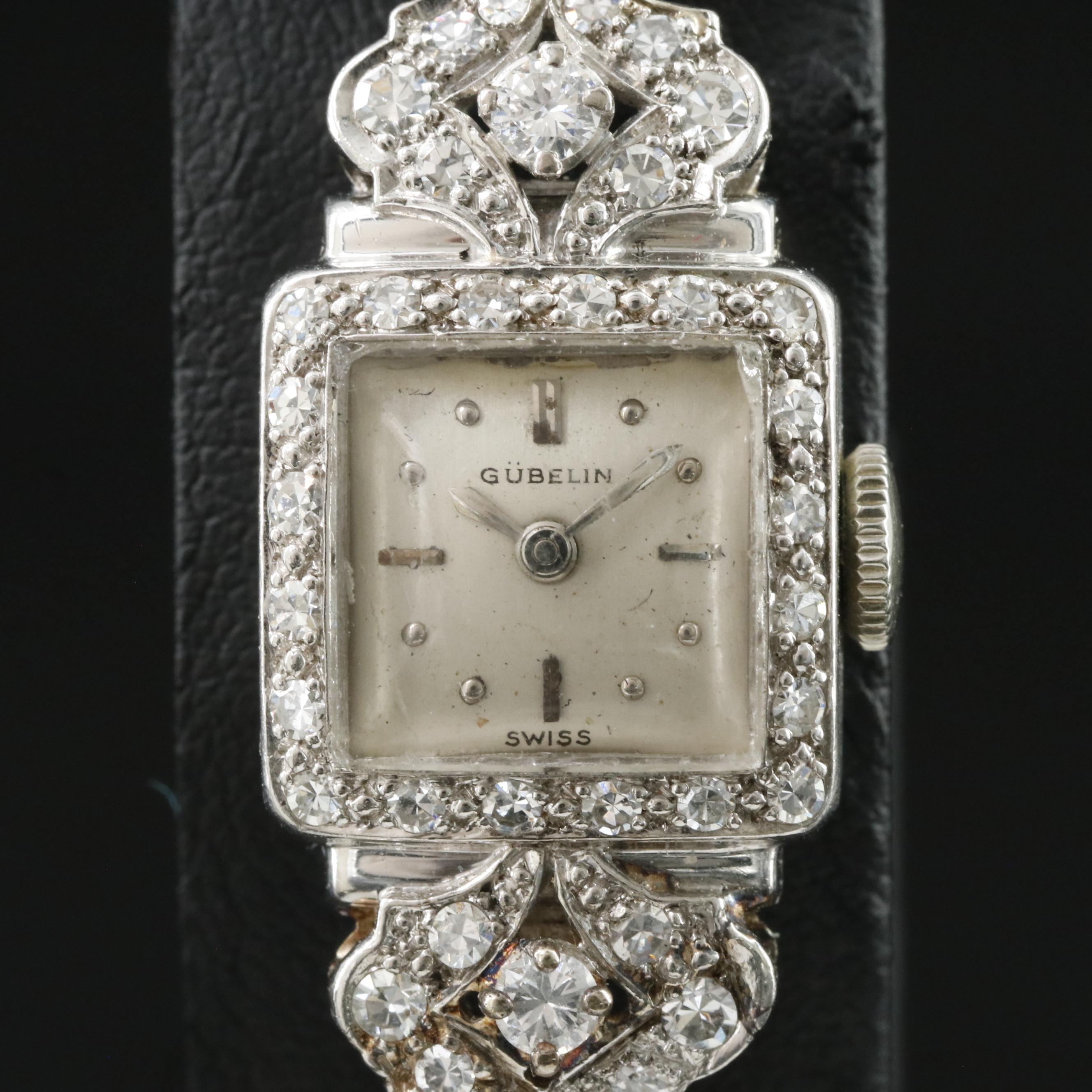 Gübelin Palladium & Diamond Vintage Cocktail Watch