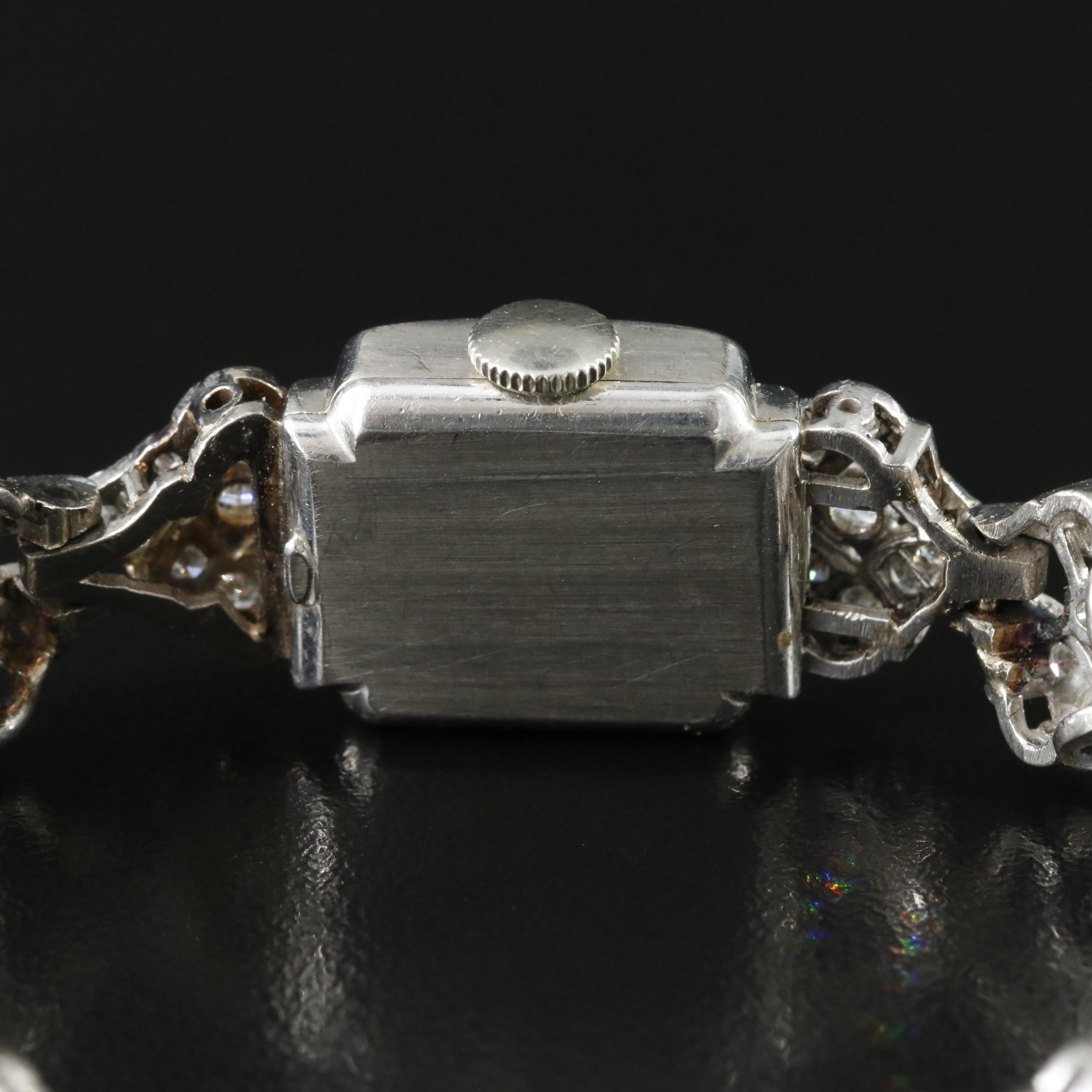 Gübelin Palladium & Diamond Vintage Cocktail Watch