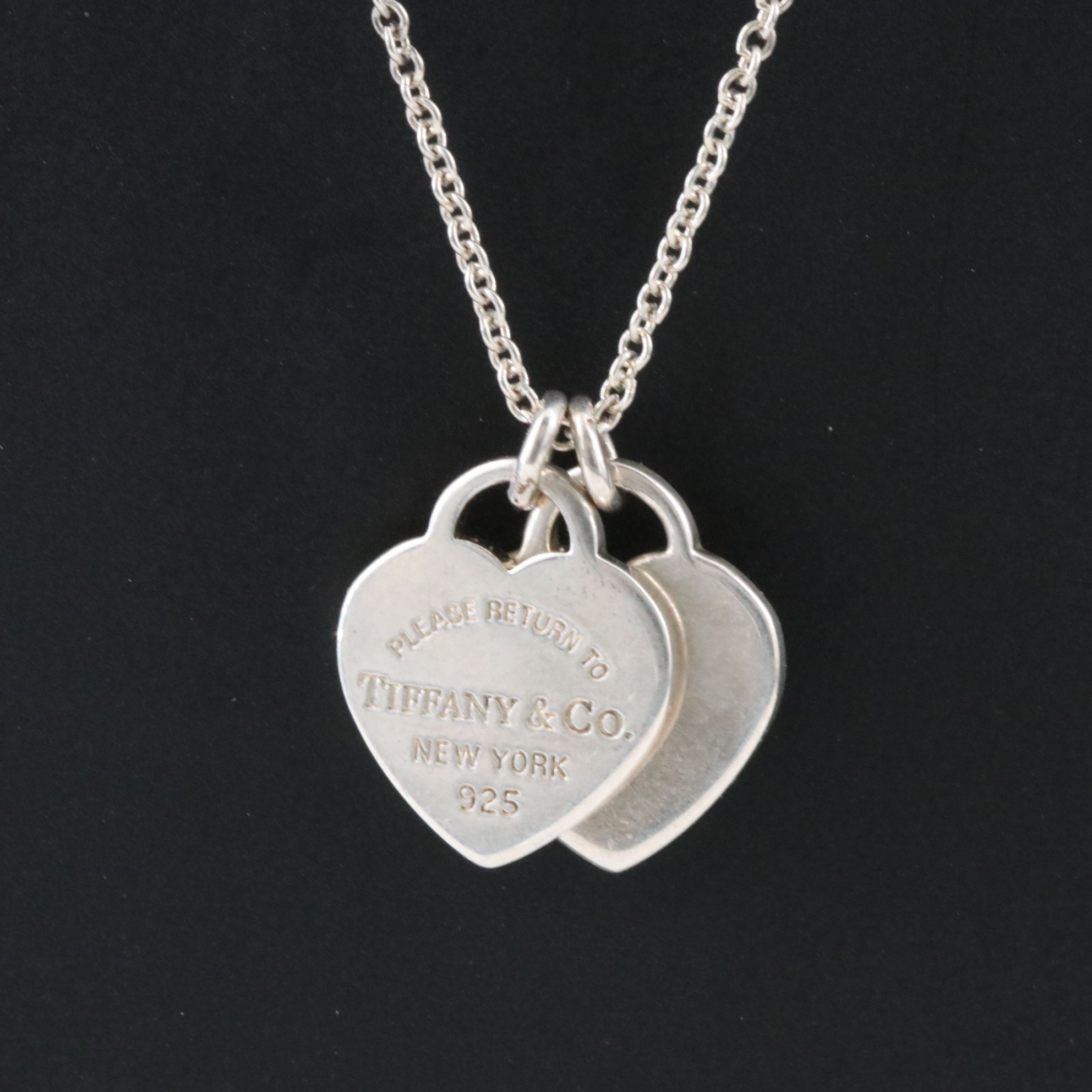Tiffany & Co. Return to Tiffany Sterling Double Heart Tag Necklace