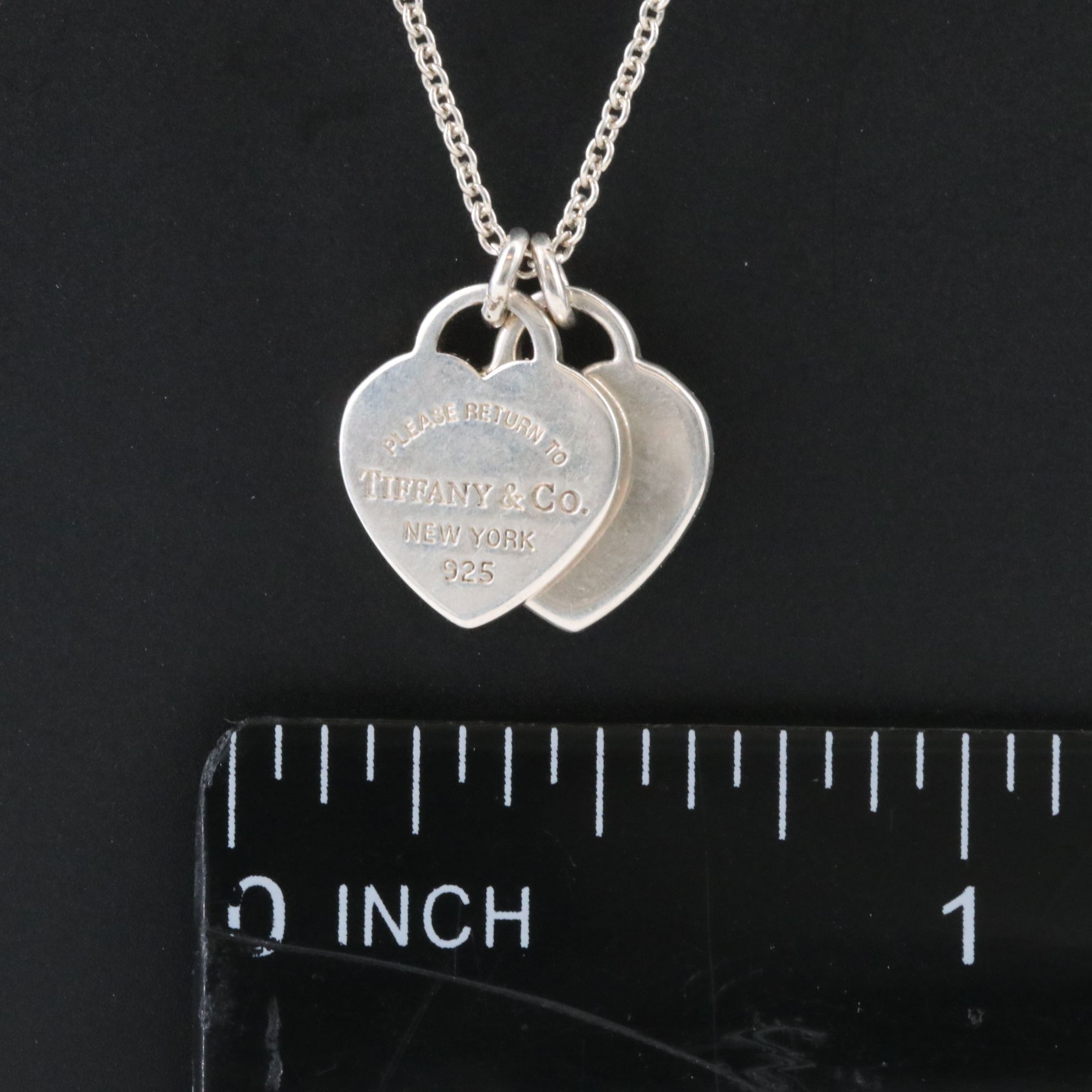 Tiffany & Co. Return to Tiffany Sterling Double Heart Tag Necklace