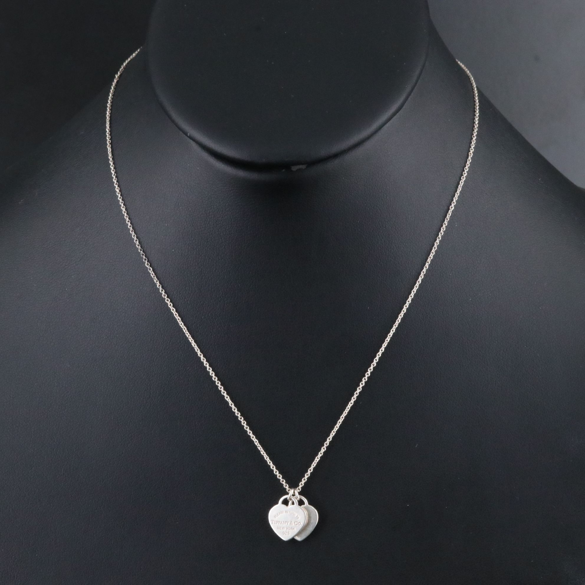 Tiffany & Co. Return to Tiffany Sterling Double Heart Tag Necklace