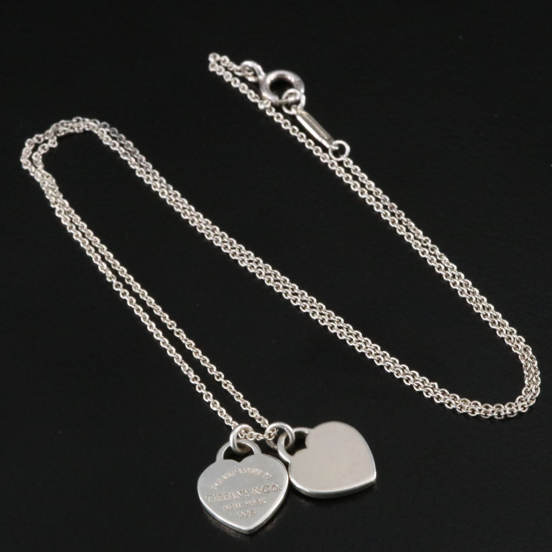 Tiffany & Co. Return to Tiffany Sterling Double Heart Tag Necklace