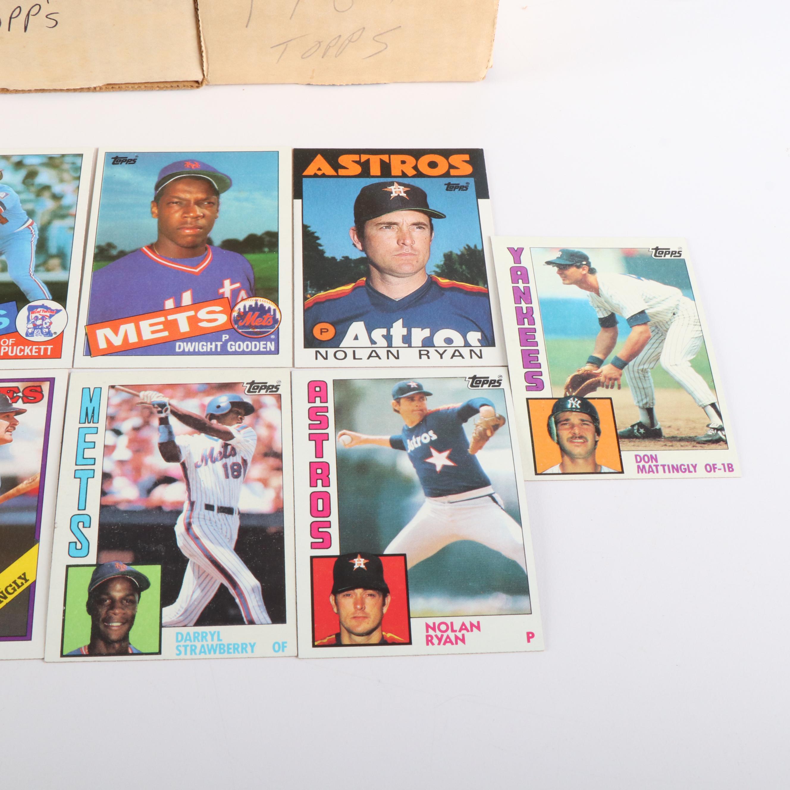 Topps Baseball Card Sets Featuring Don Mattingly Rookie and More, 1984-1988