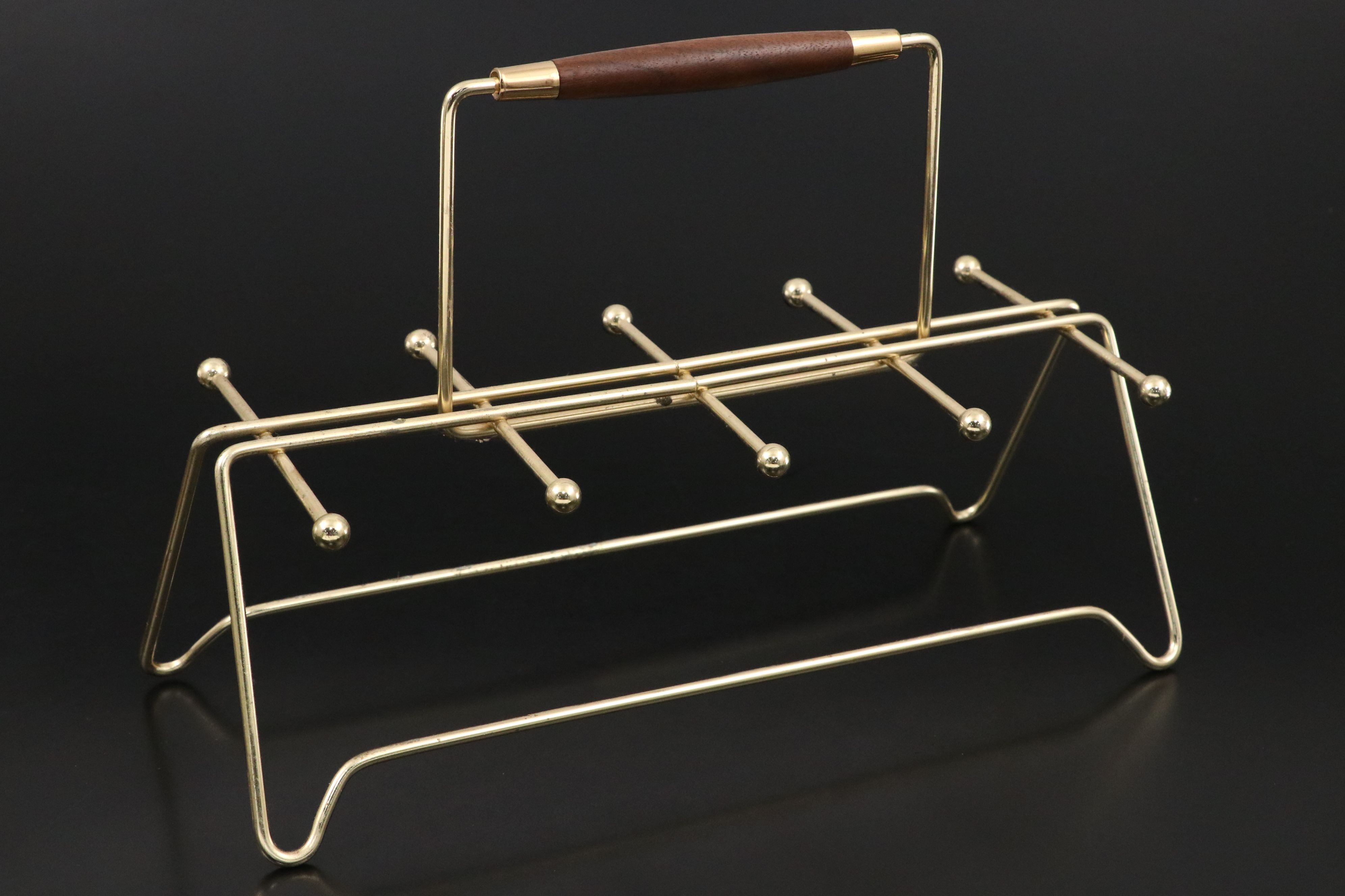 Vintage Libbey Glass "Firecracker" Glassware Set with Caddy, Mid-20th Century