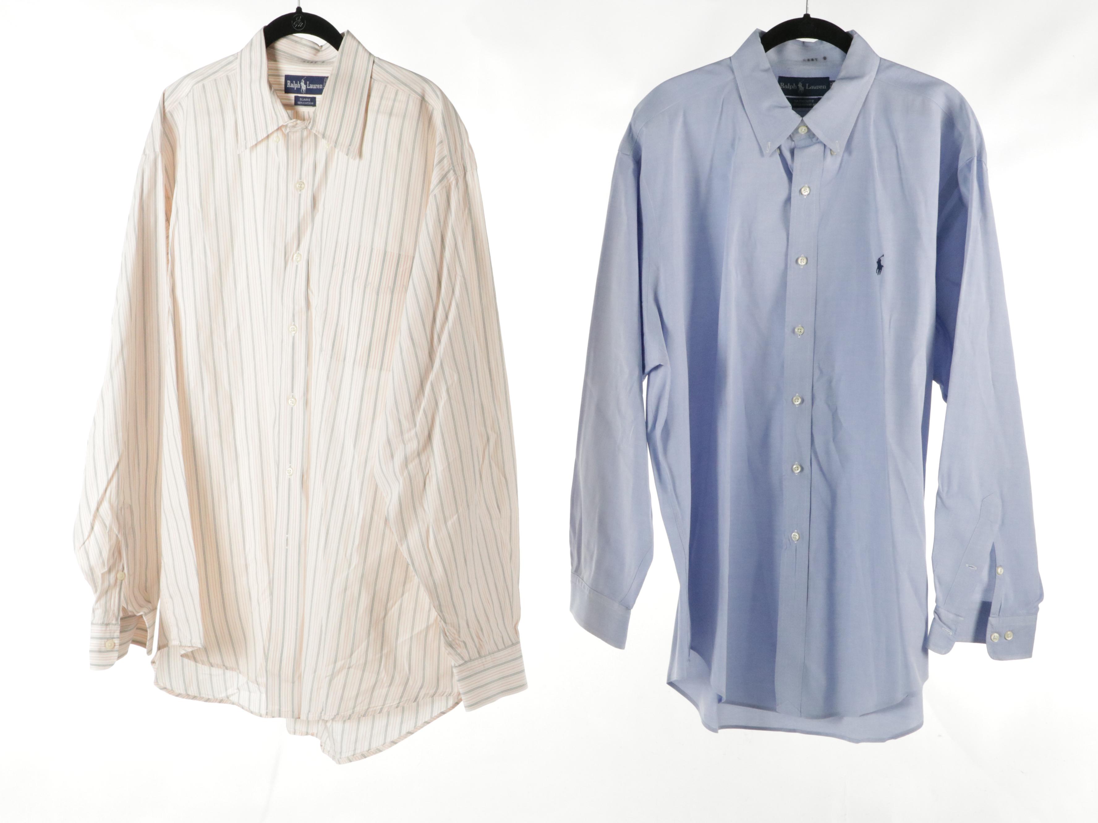 Men's Ralph Lauren Silk "Blake," "Yarmouth" & Other Long Sleeve Button-Up Shirts
