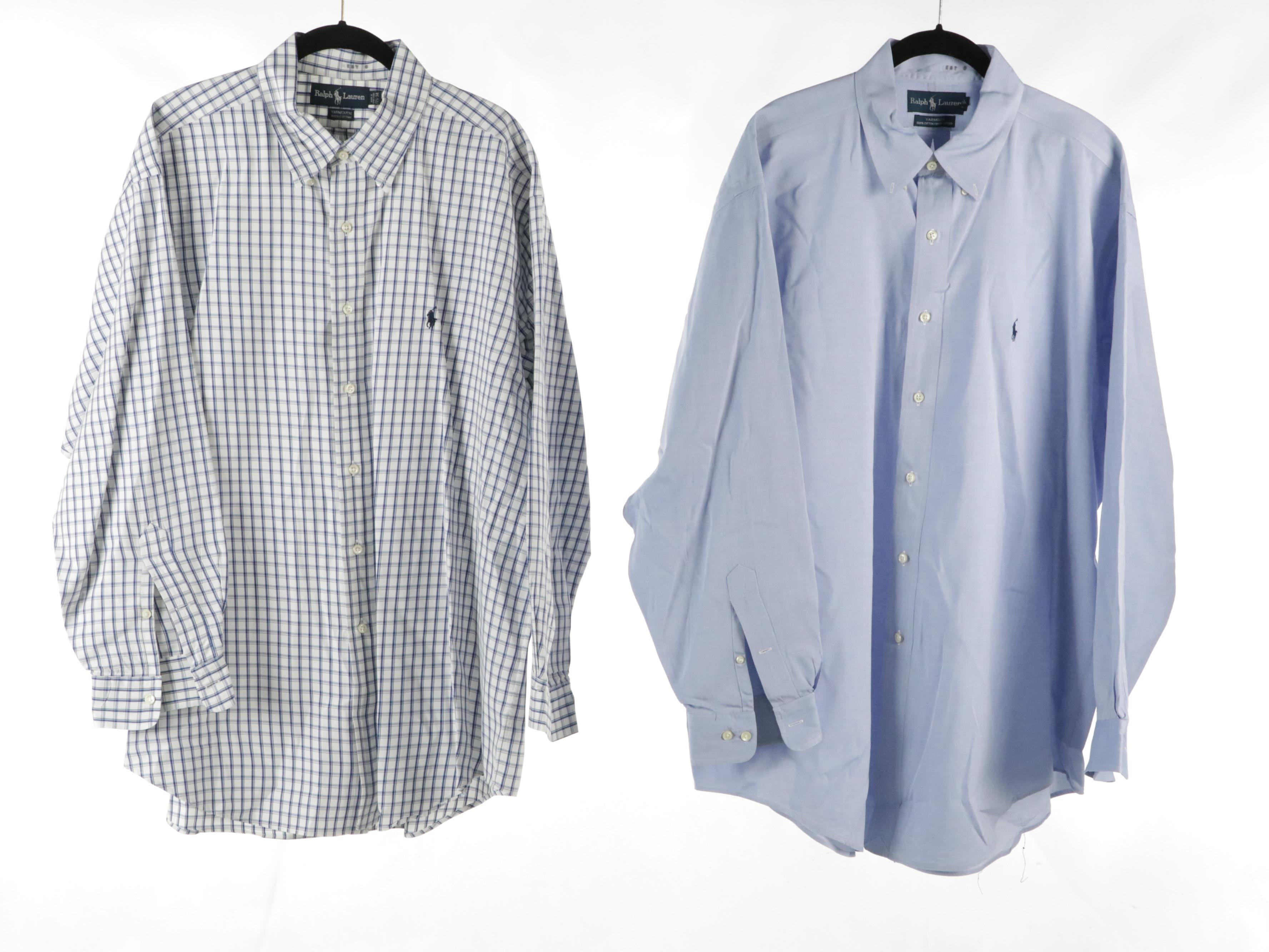 Men's Ralph Lauren Silk "Blake," "Yarmouth" & Other Long Sleeve Button-Up Shirts