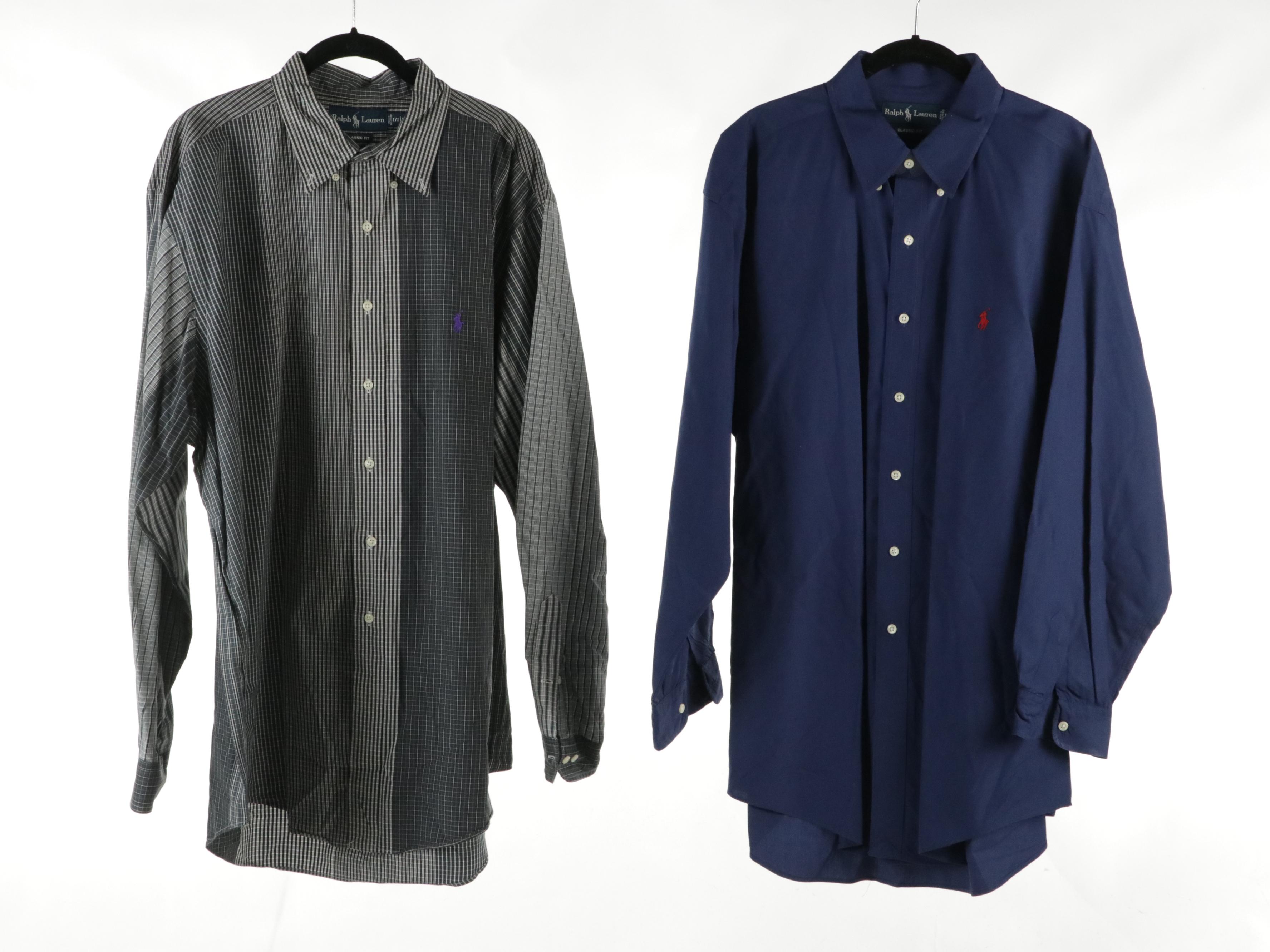 Men's Ralph Lauren Silk "Blake," "Yarmouth" & Other Long Sleeve Button-Up Shirts