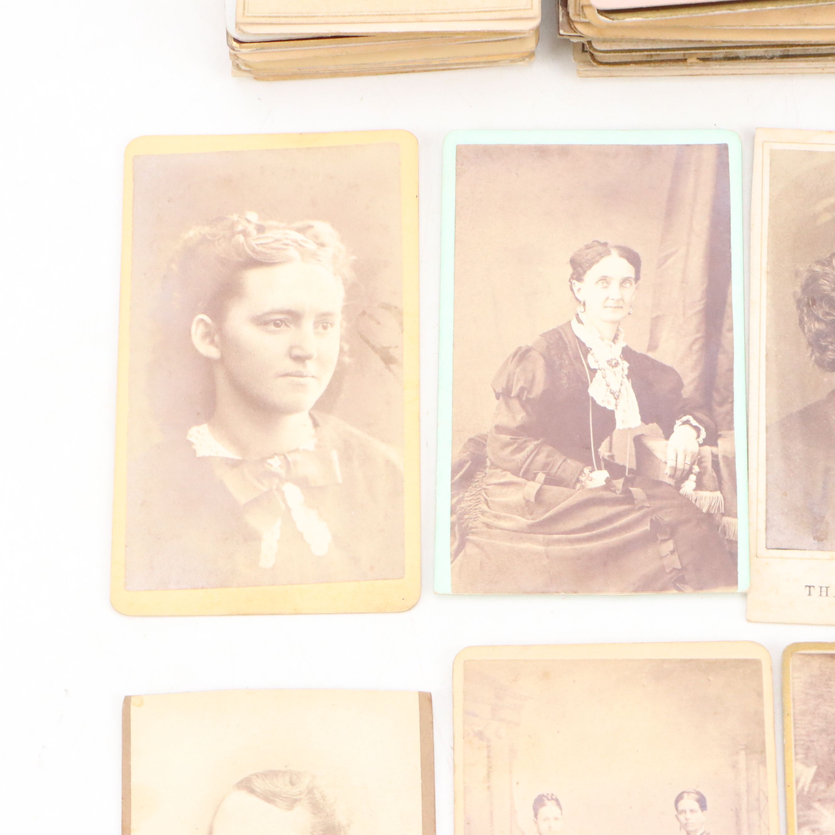 Carte de Visite Portraits of Man, Women and Children, Mid-19th Century