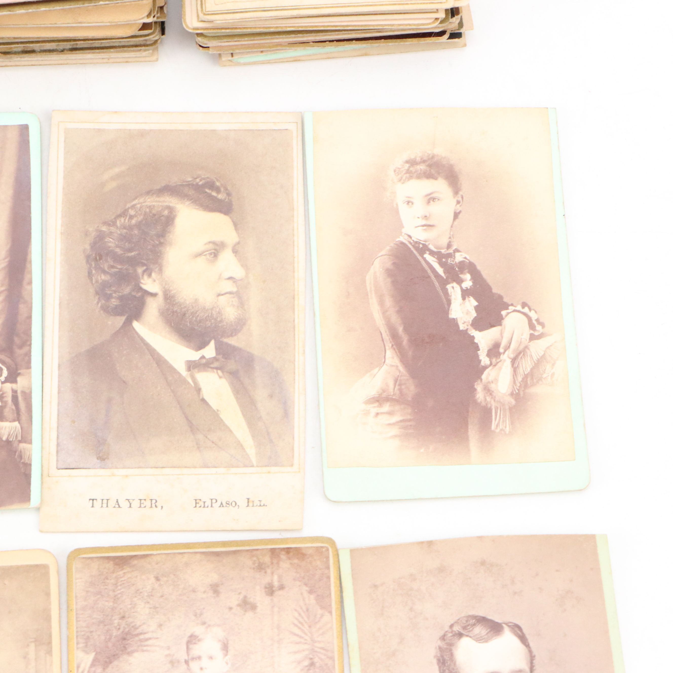 Carte de Visite Portraits of Man, Women and Children, Mid-19th Century