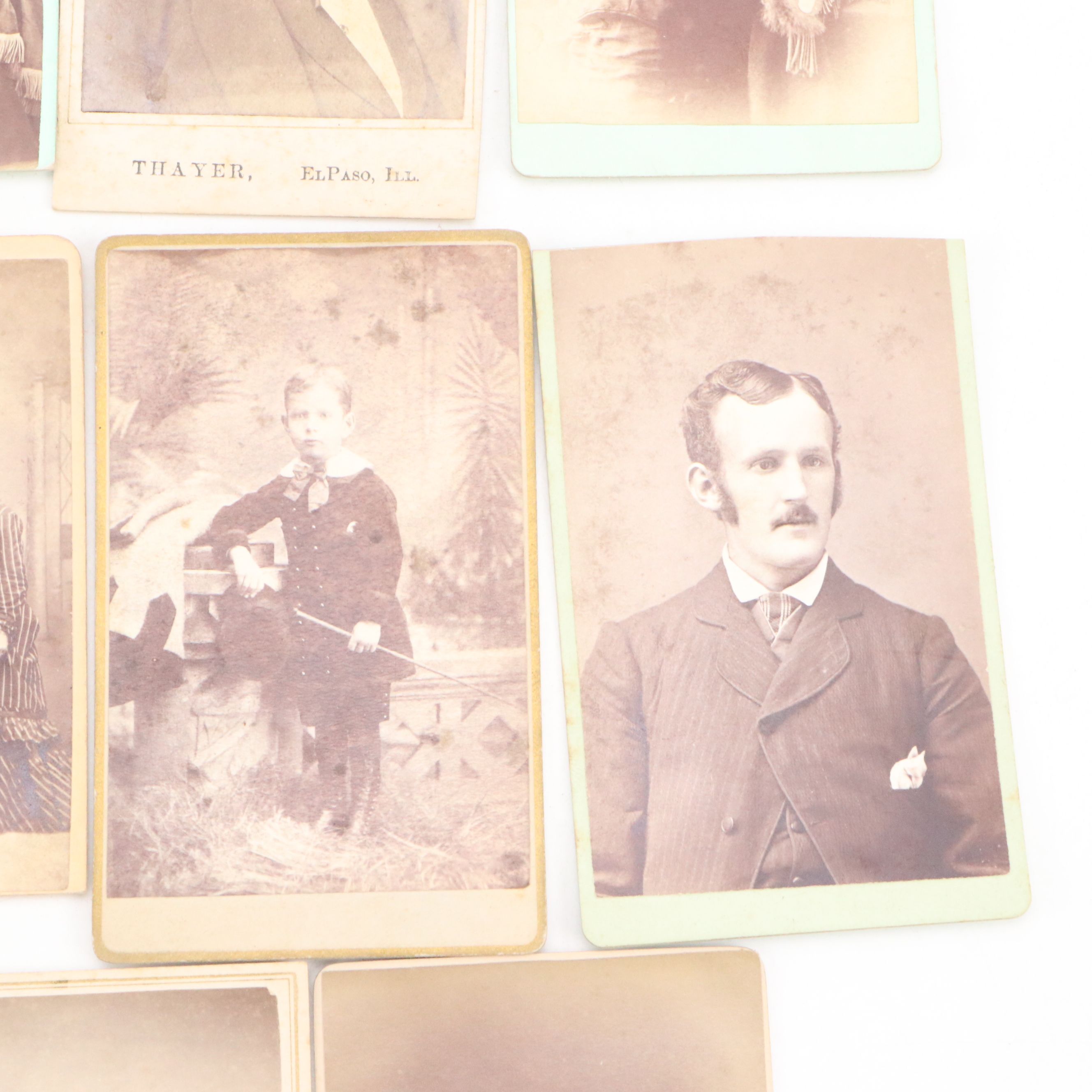 Carte de Visite Portraits of Man, Women and Children, Mid-19th Century