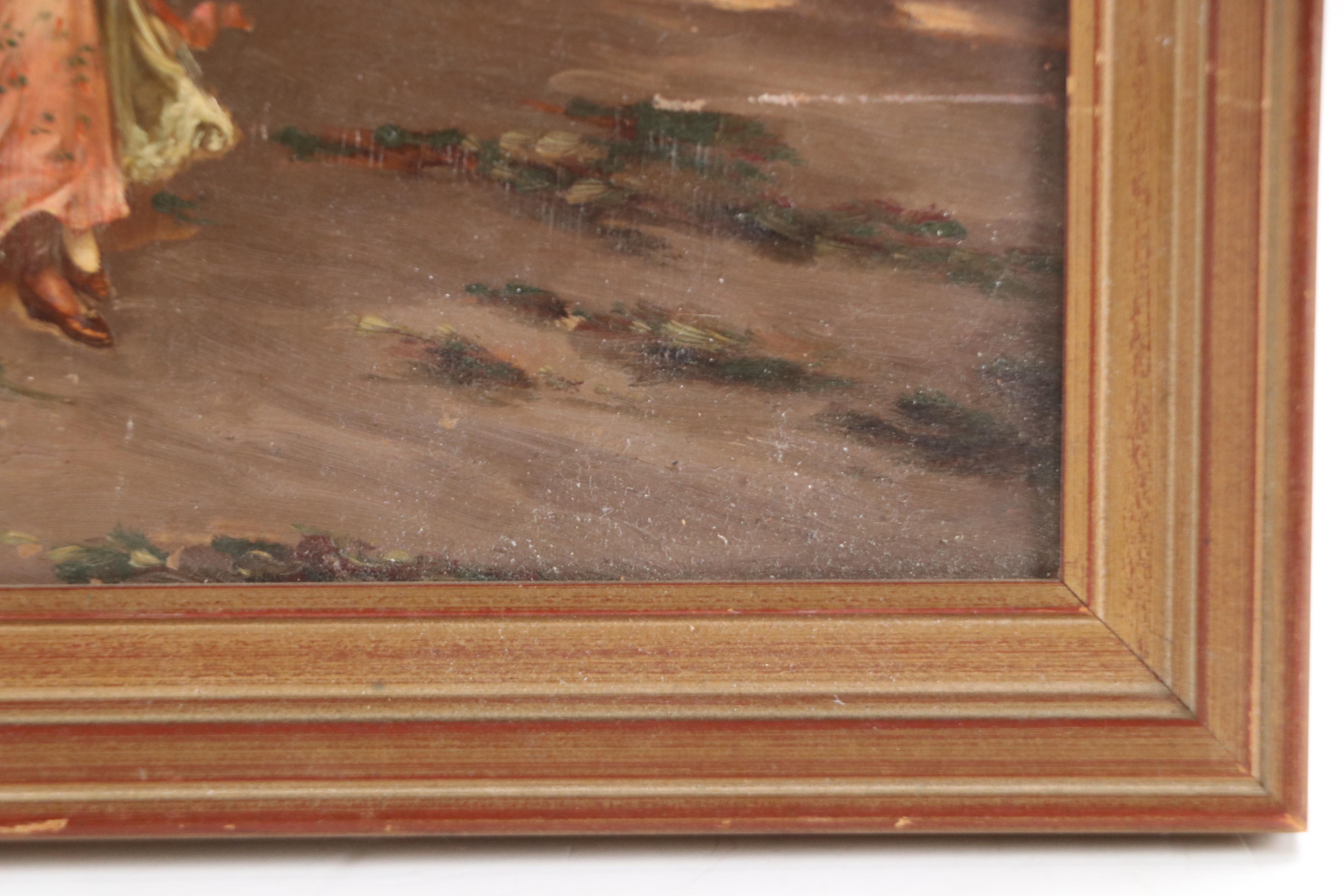 Hand-Embellished Photogravures After Wilhelm Menzler of Women Socializing