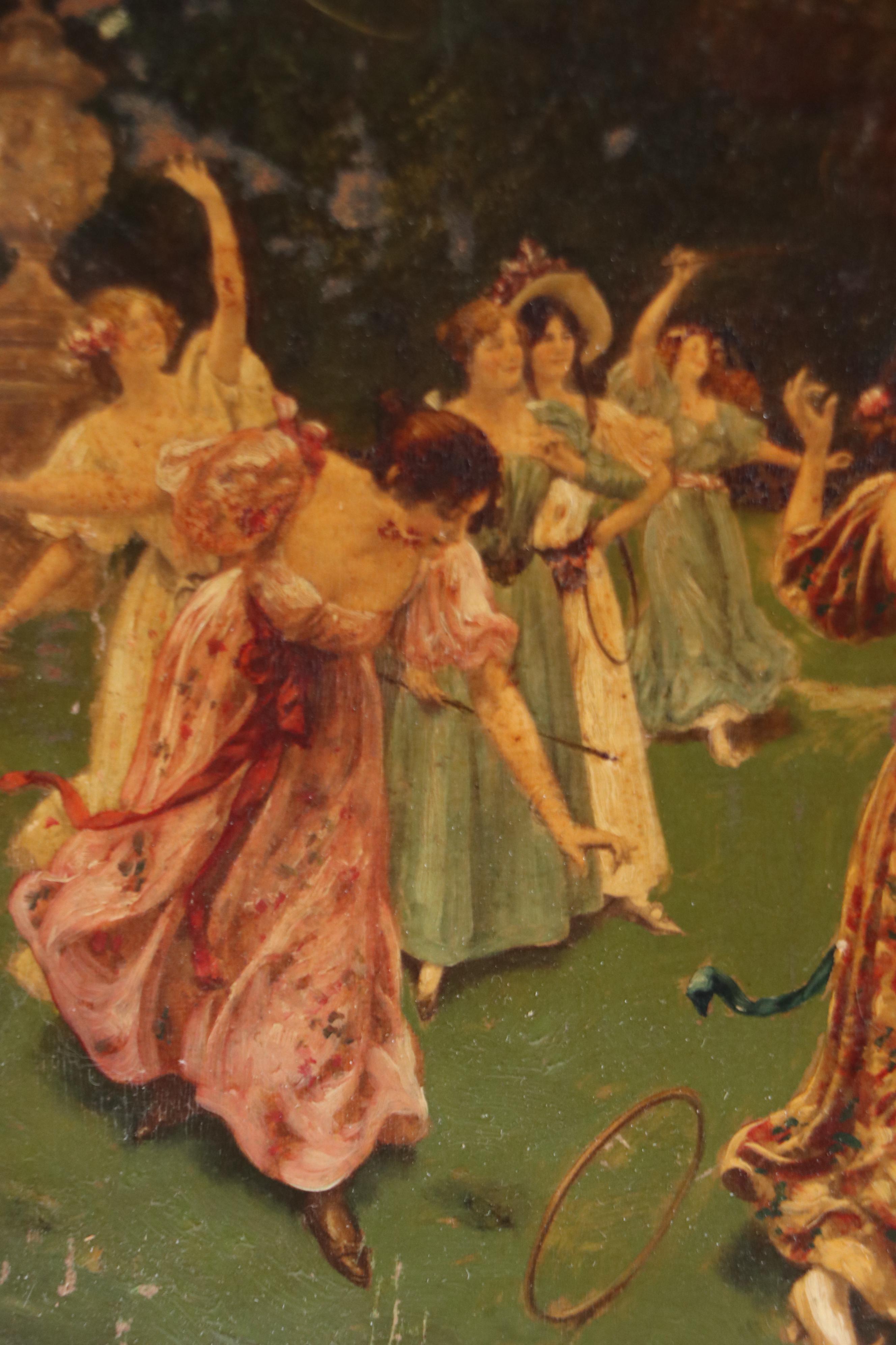 Hand-Embellished Photogravures After Wilhelm Menzler of Women Socializing