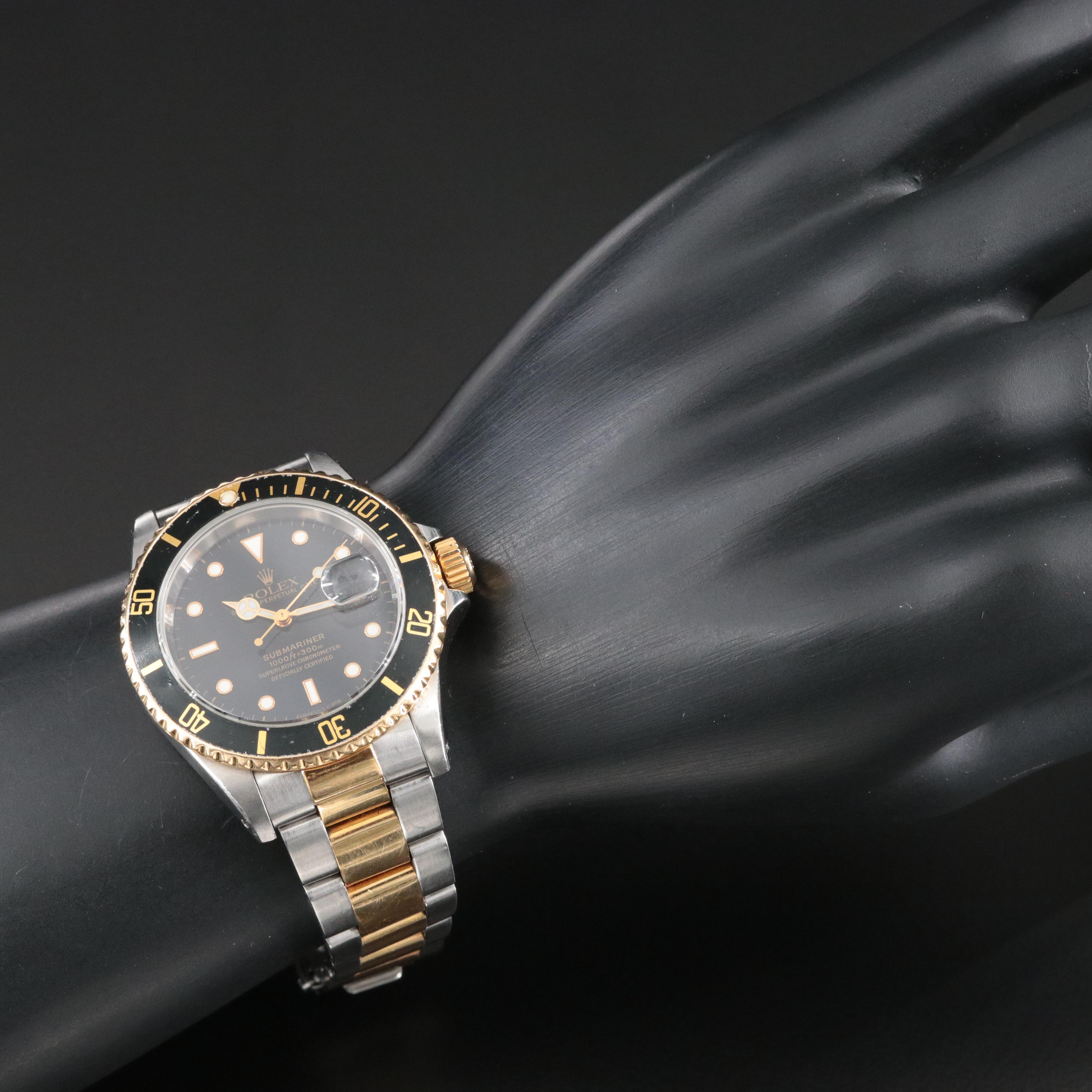 1993-94 Rolex Submariner Date Black Dial Two-Tone 16613 Watch