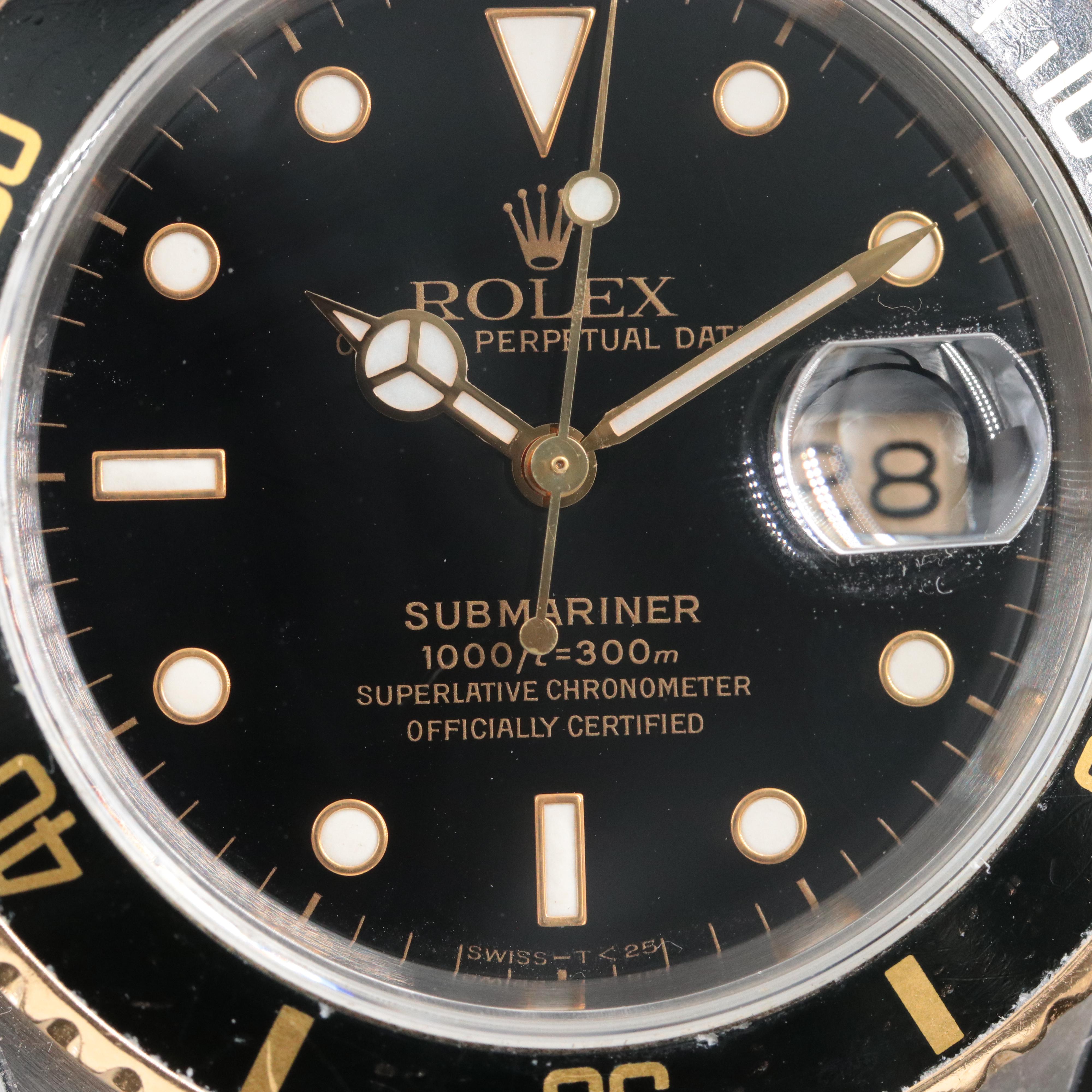 1993-94 Rolex Submariner Date Black Dial Two-Tone 16613 Watch