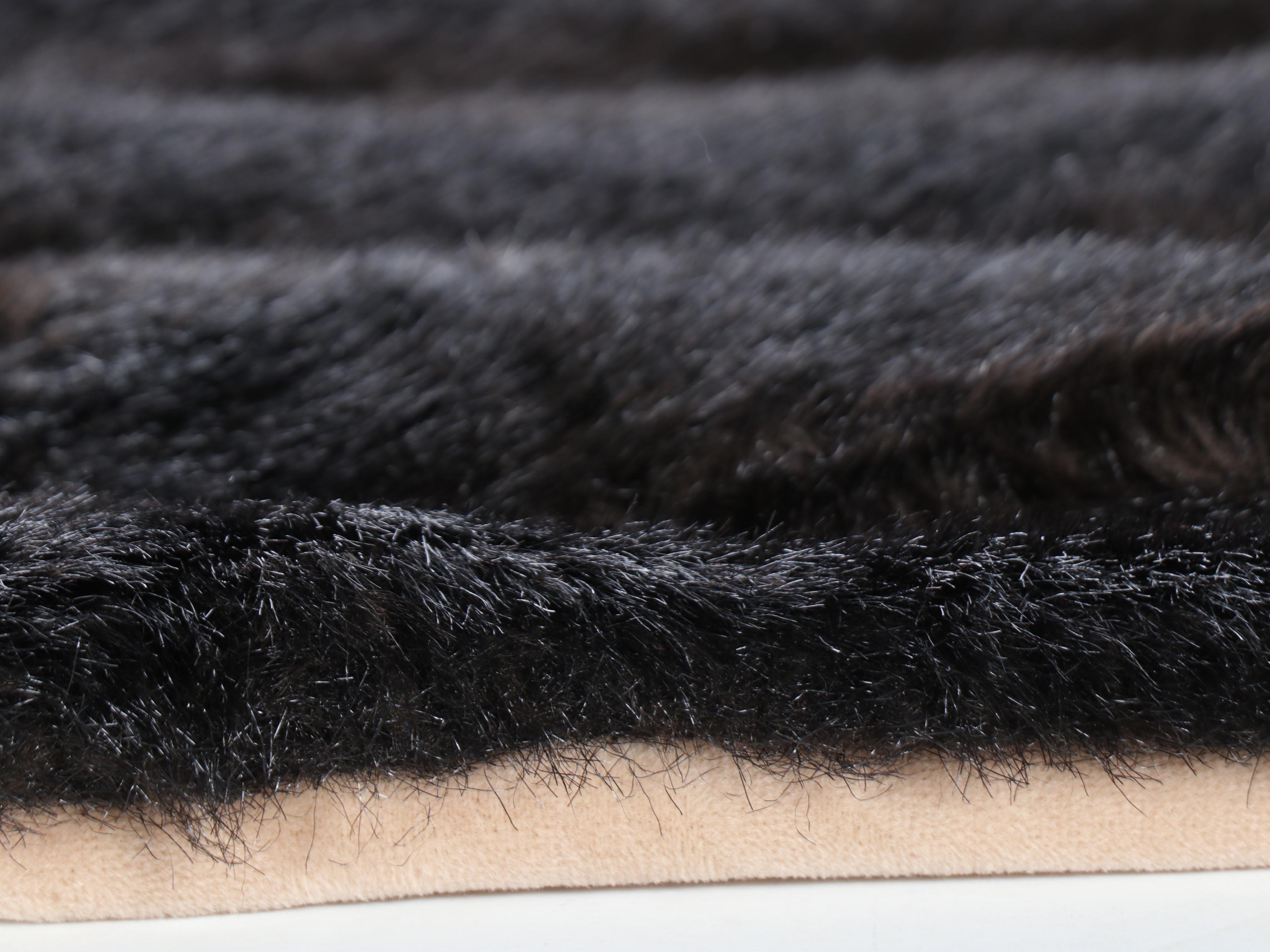 Black Faux Fur  & Tan Suede Finish Throw