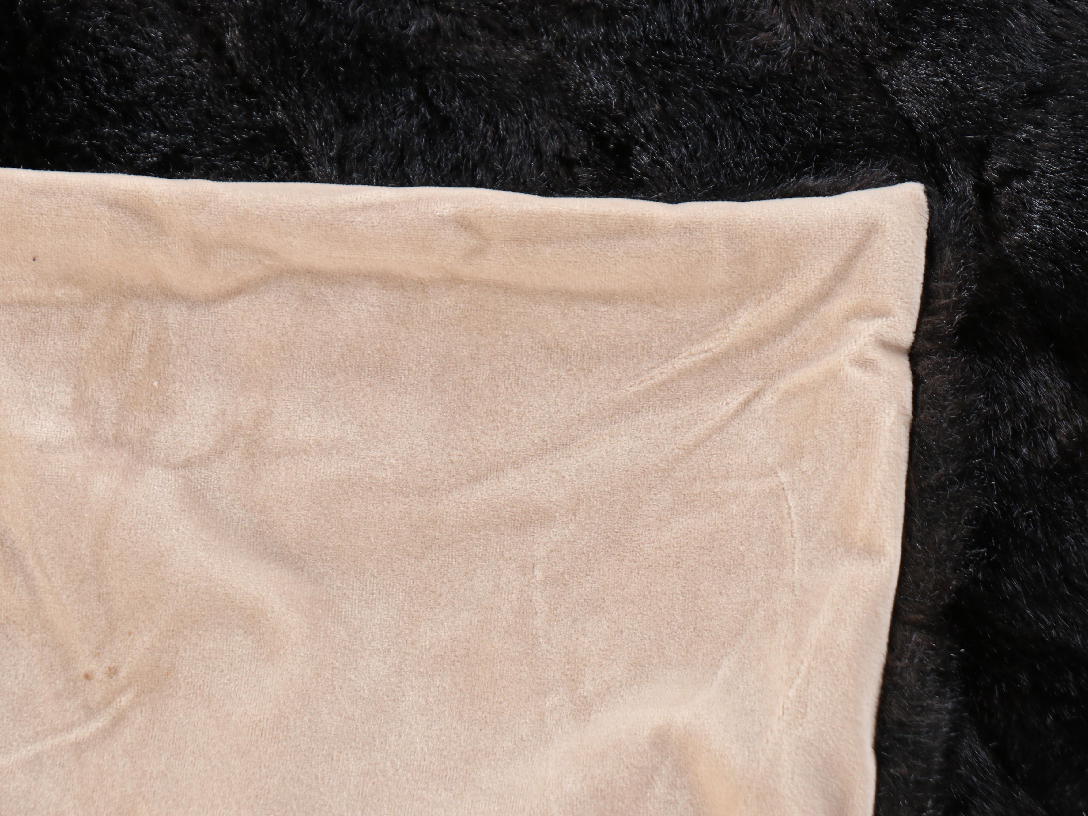 Black Faux Fur  & Tan Suede Finish Throw