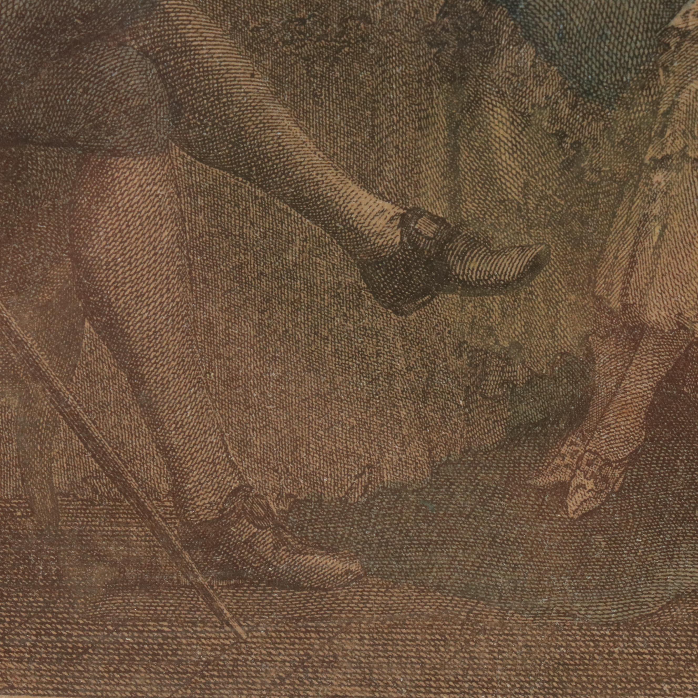 After Sigmund Freudenberger Hand-Colored Engraving "La Toilette," 1774